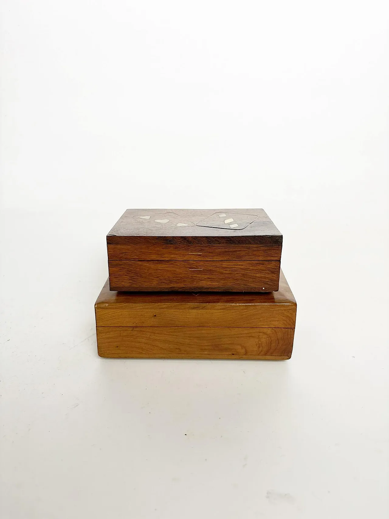 Set di 2 scatole in legno con intarsi decorativi, Francia, anni '70 3