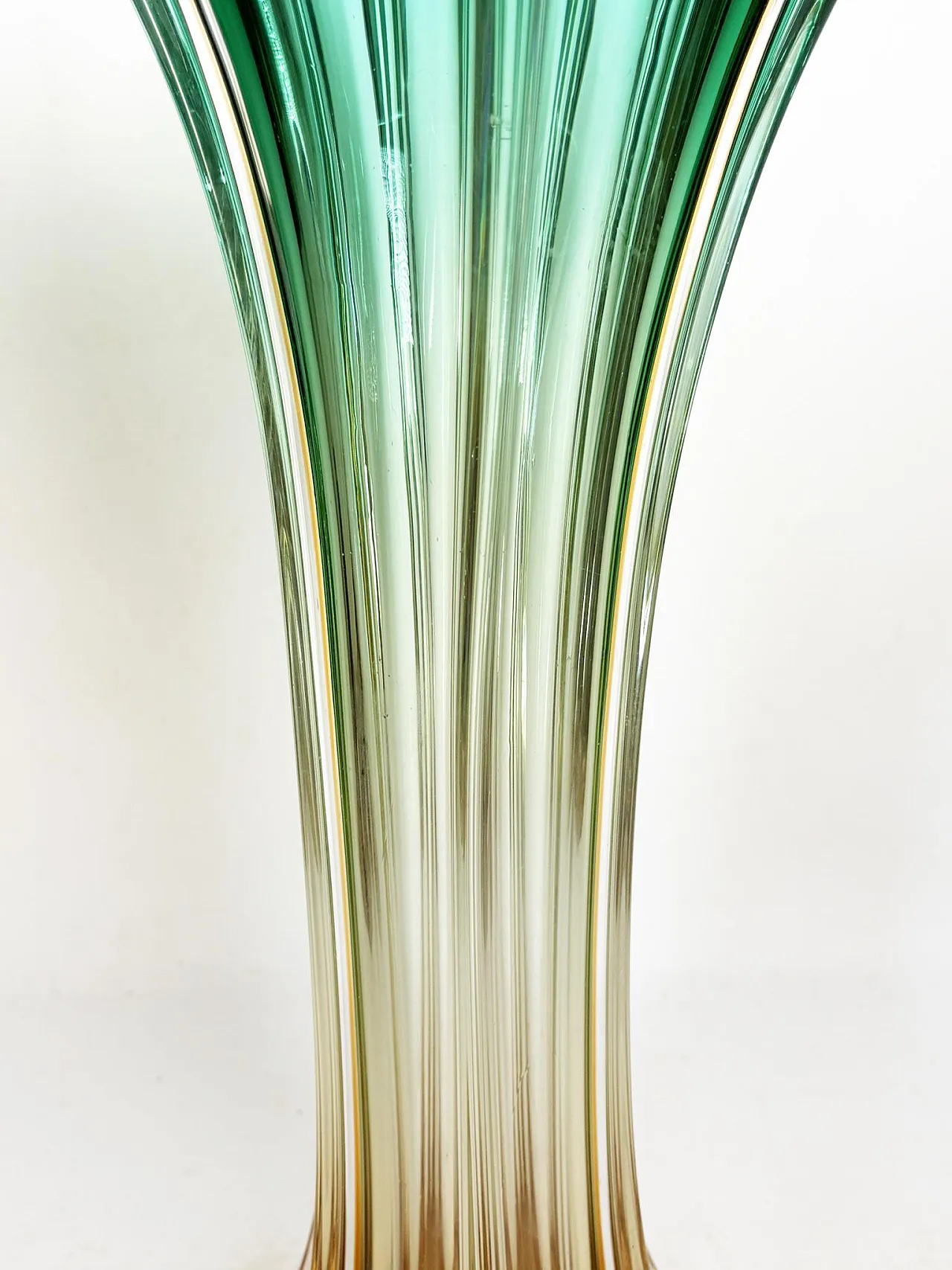Grande vaso verde e trasparente, anni '50 7