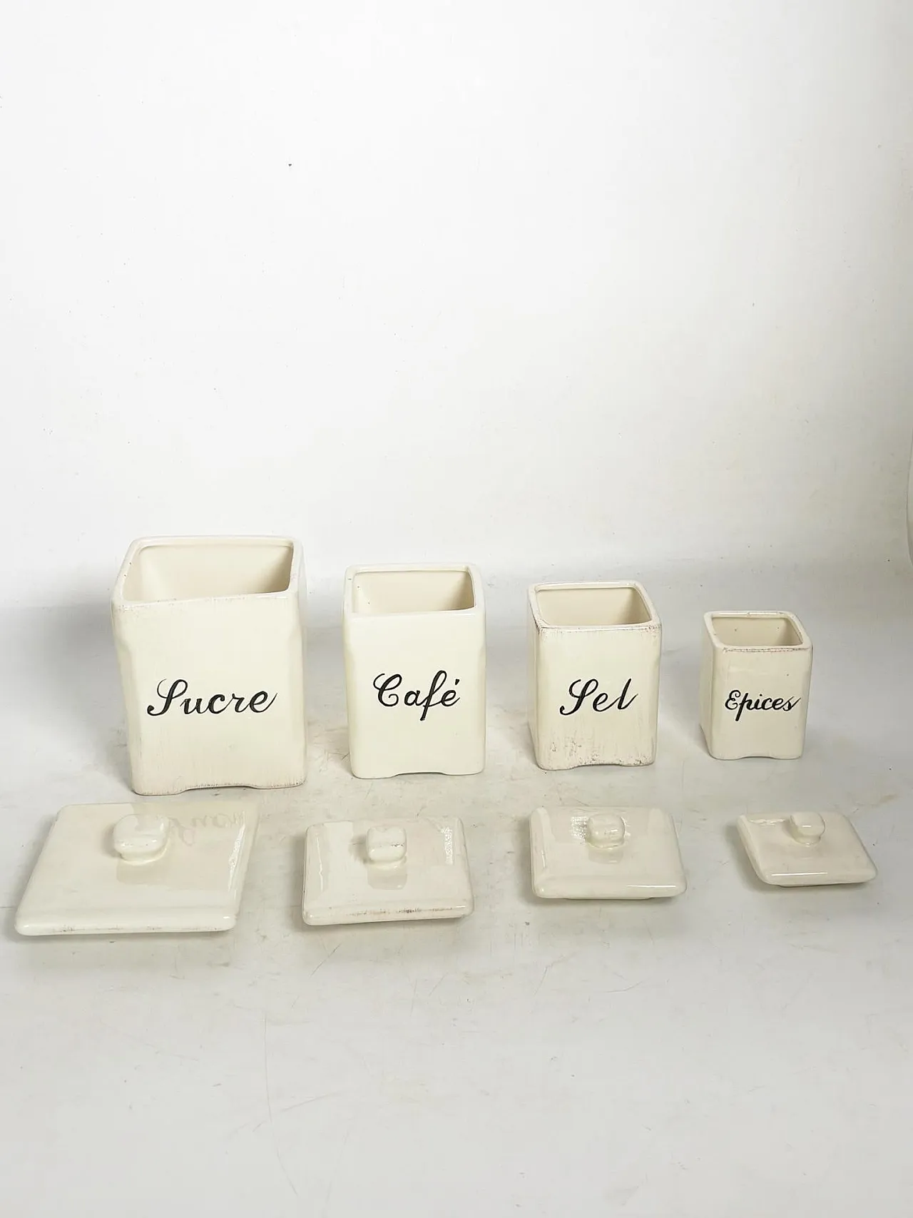 4 scatole per spezie in ceramica, anni '60 4
