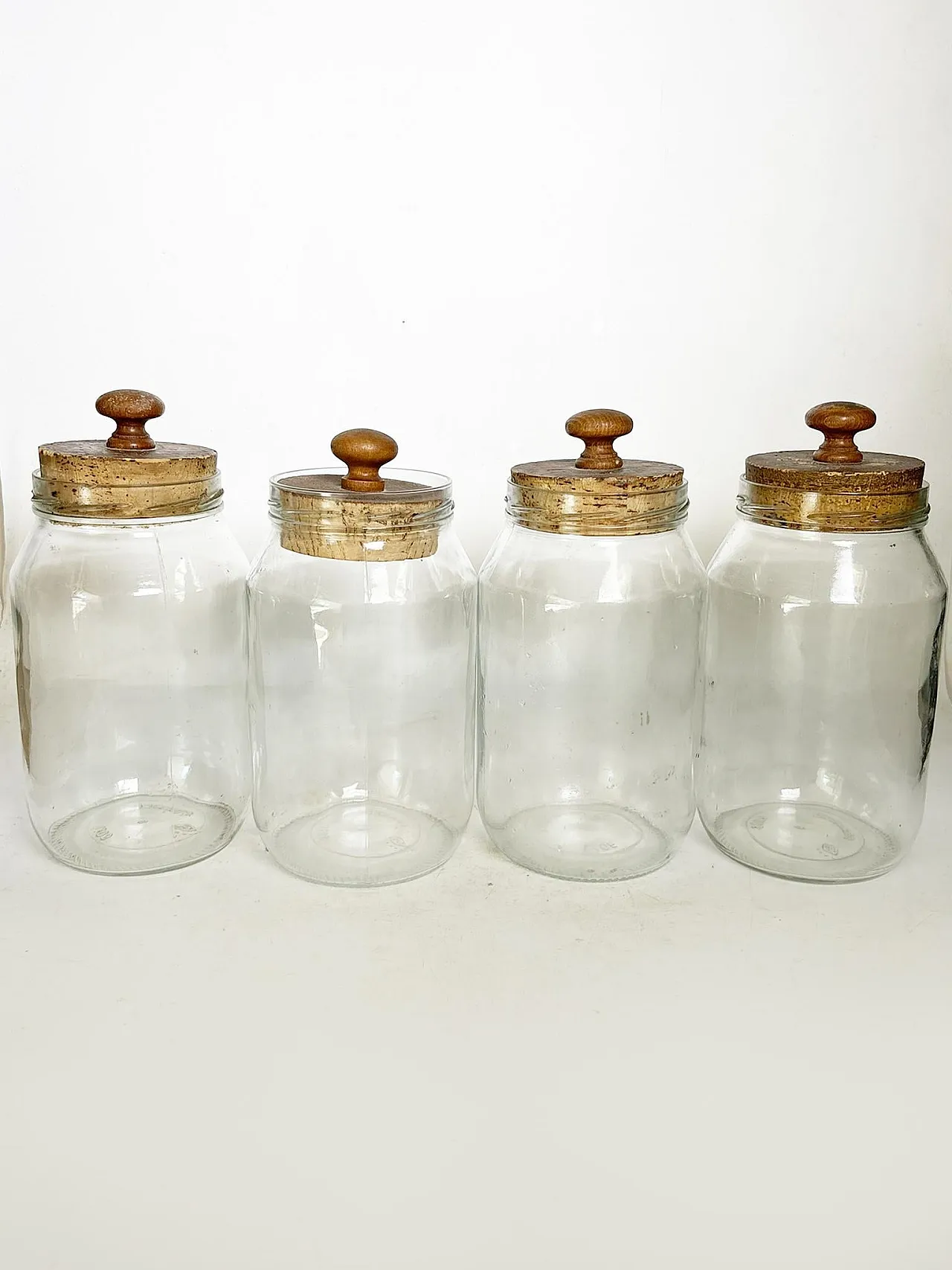 4 Barattoli in vetro con tappi di sughero, anni '50 2