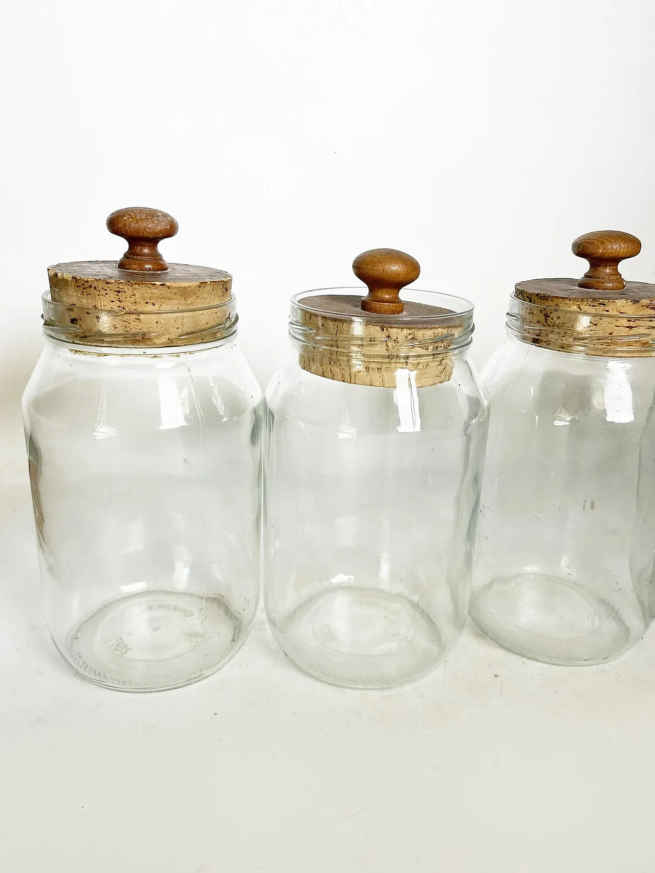4 Barattoli in vetro con tappi di sughero, anni '50 3