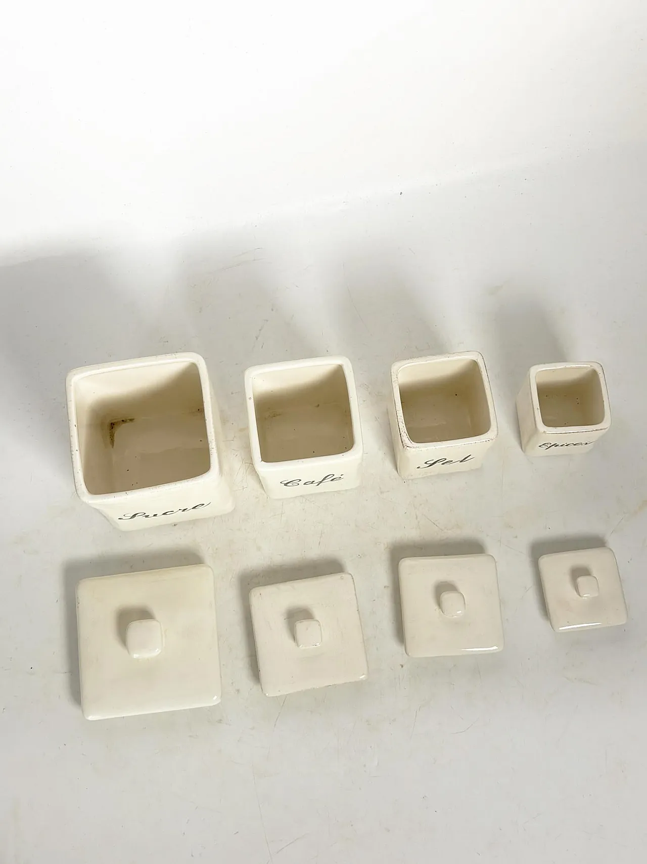 4 scatole per spezie in ceramica, anni '60 6