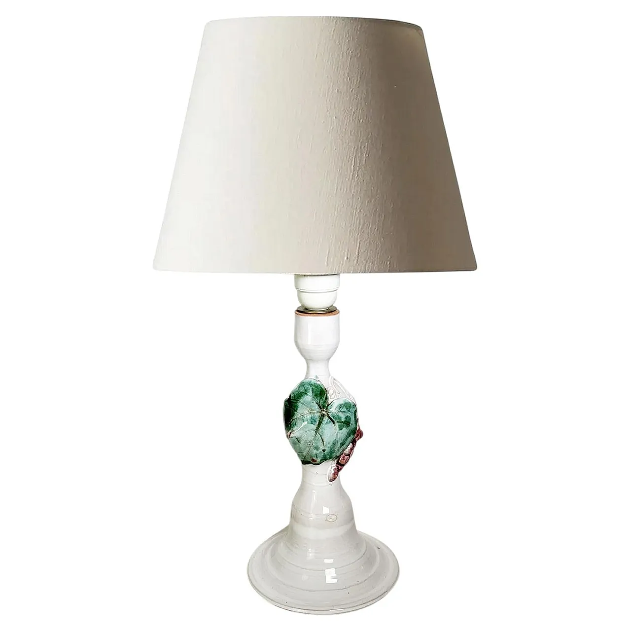 Lampada da tavolo in ceramica bianca, anni '80 1