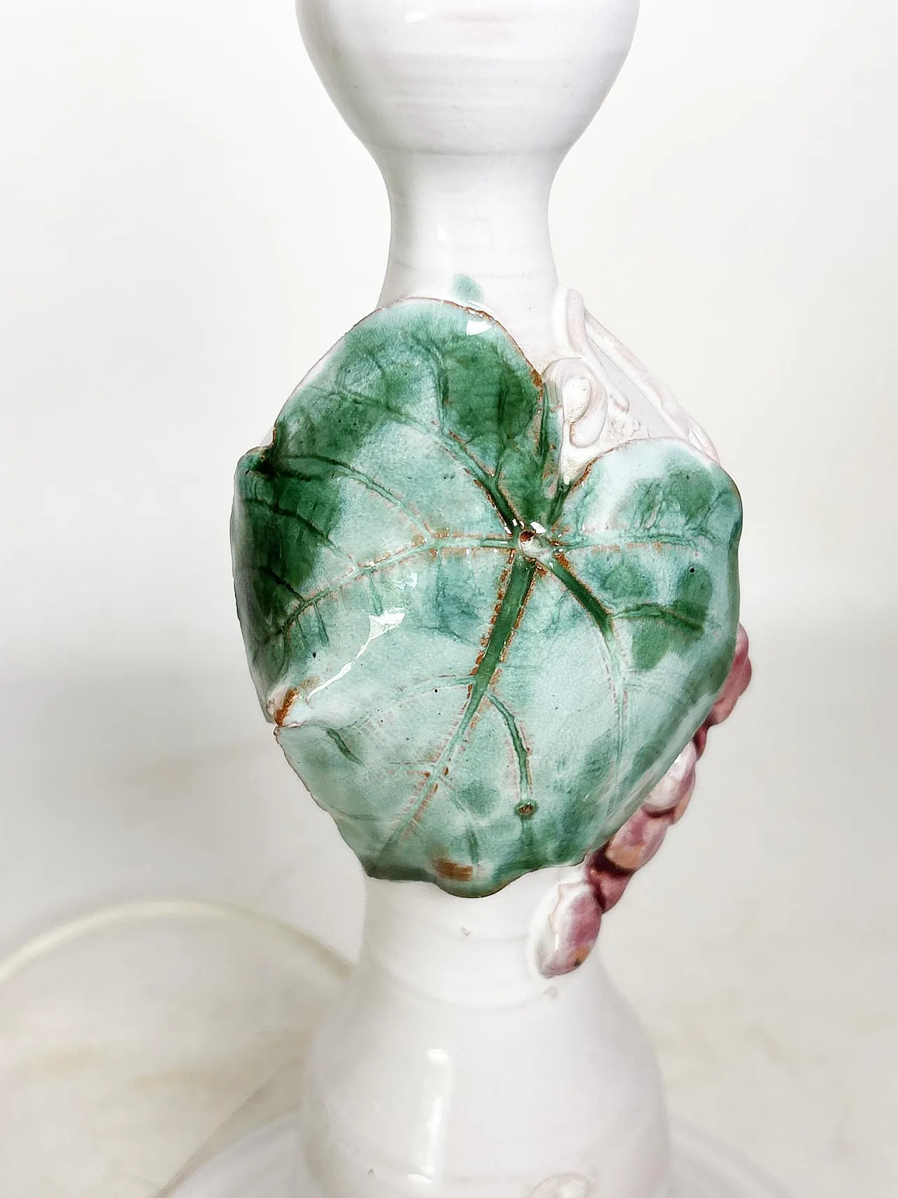 Lampada da tavolo in ceramica bianca, anni '80 3