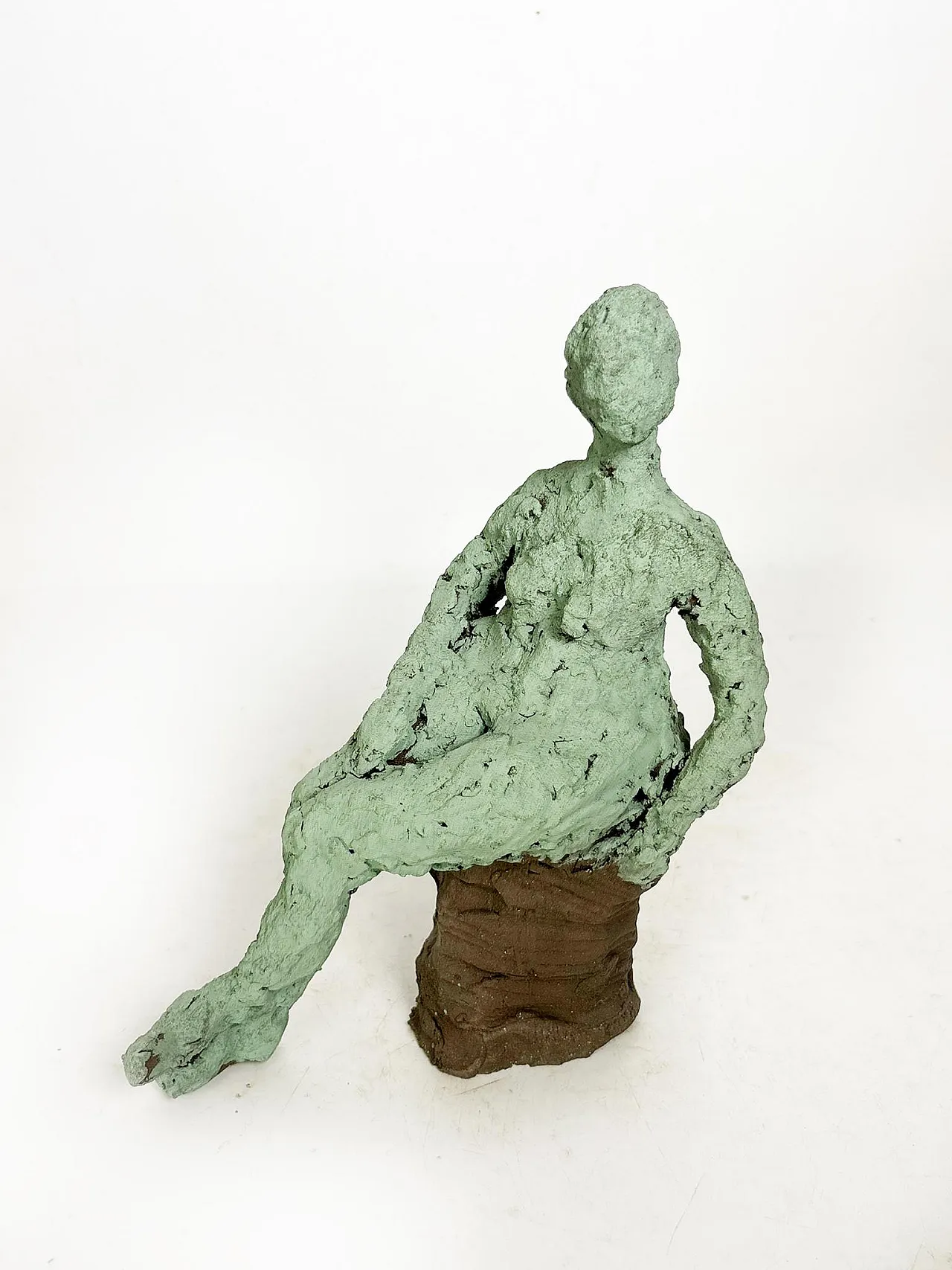 Coppia di sculture in argilla verde, anni '70 4