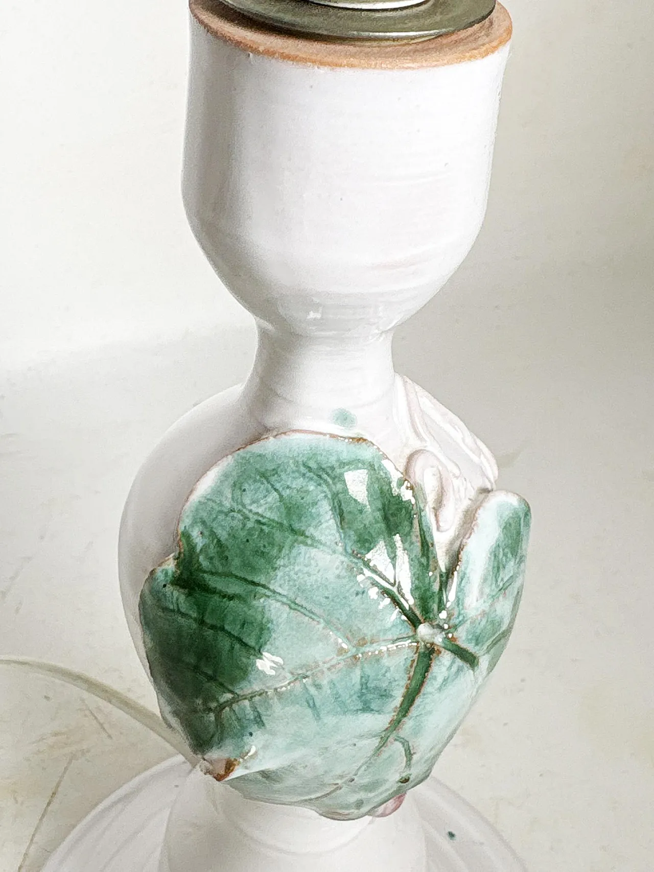 Lampada da tavolo in ceramica bianca, anni '80 5