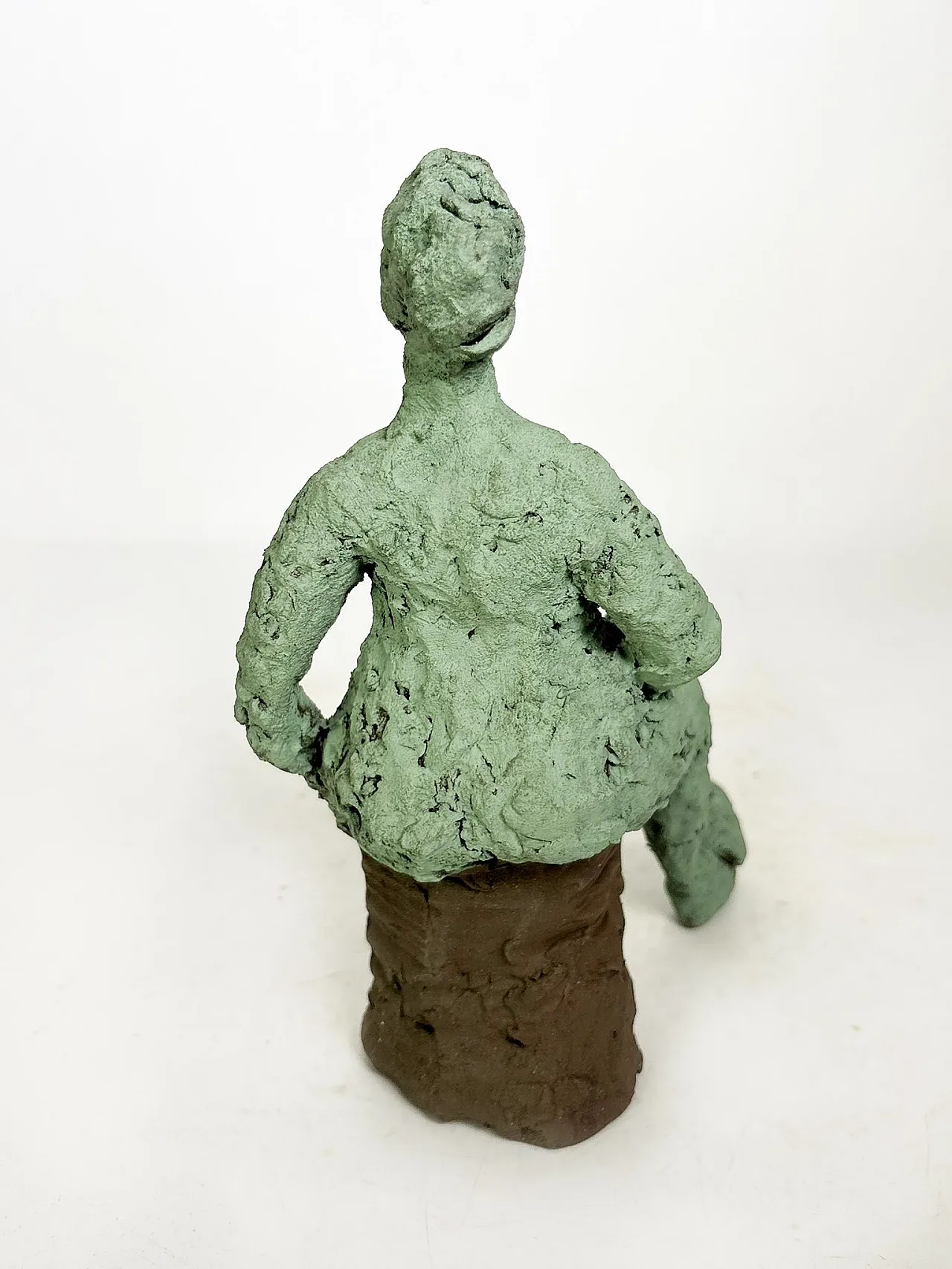 Coppia di sculture in argilla verde, anni '70 8