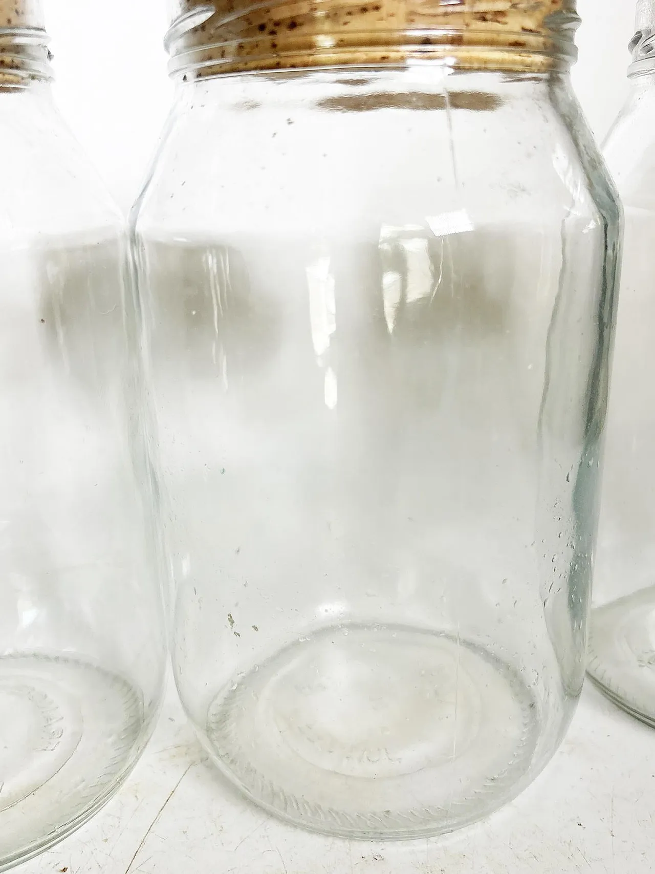4 Barattoli di vetro con tappi di sughero, cucina decorativa, anni '50 5
