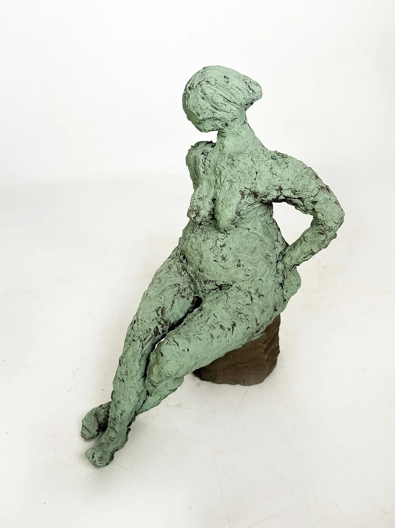Coppia di sculture in argilla verde, anni '70 9