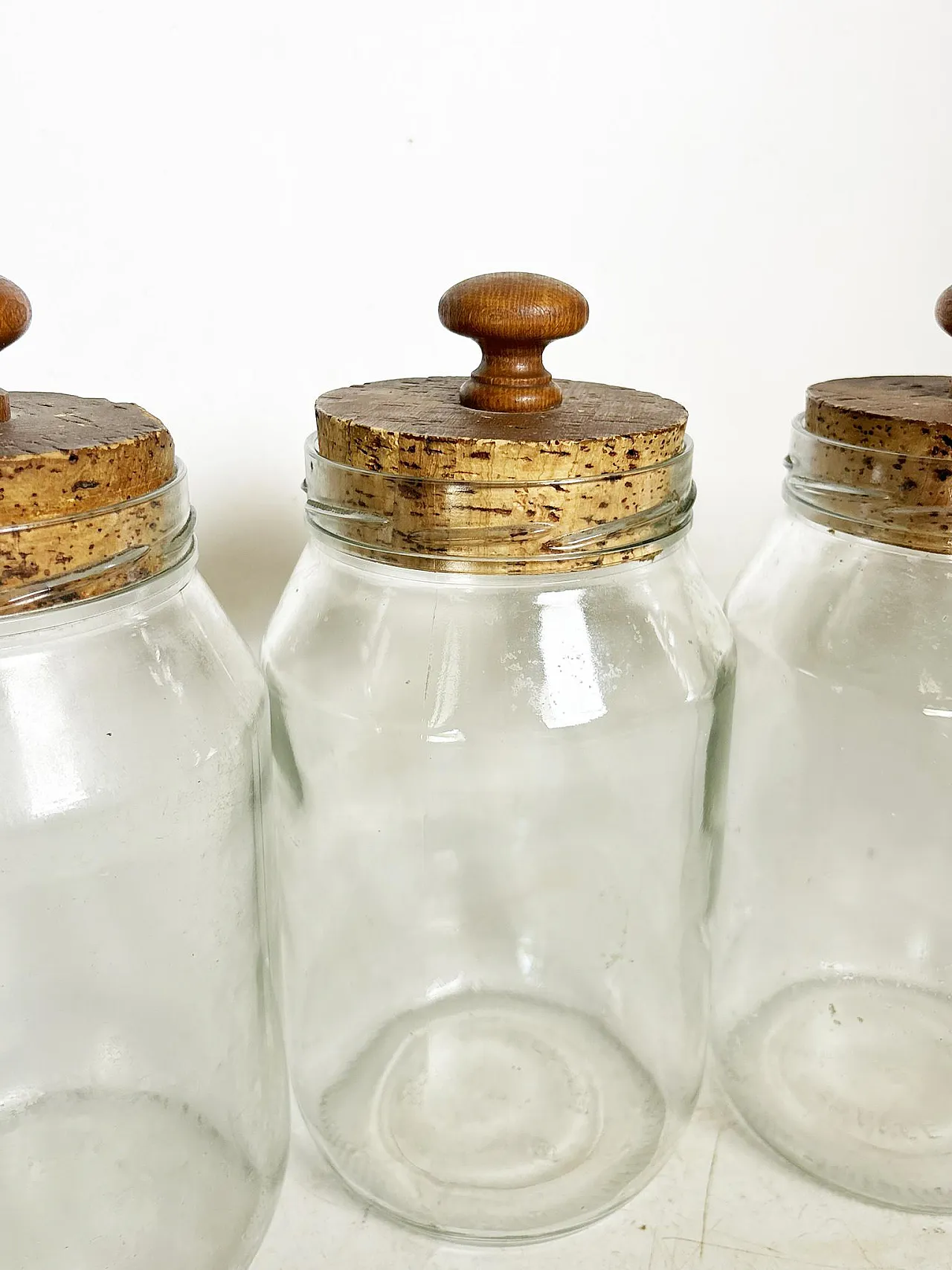 4 Barattoli di vetro con tappi di sughero, cucina decorativa, anni '50 6