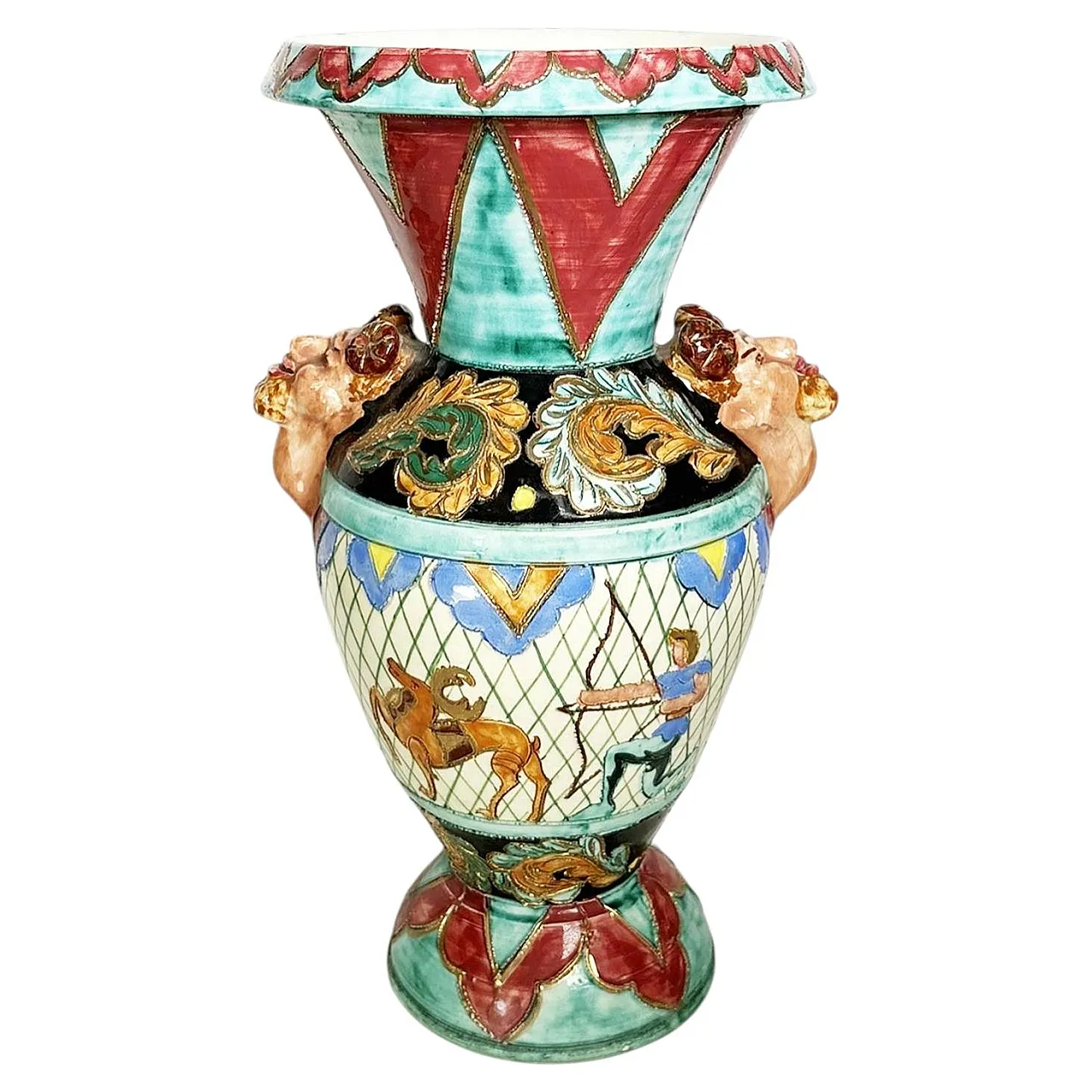 Vaso in ceramica Monaco, stile rococò, anni '70 1