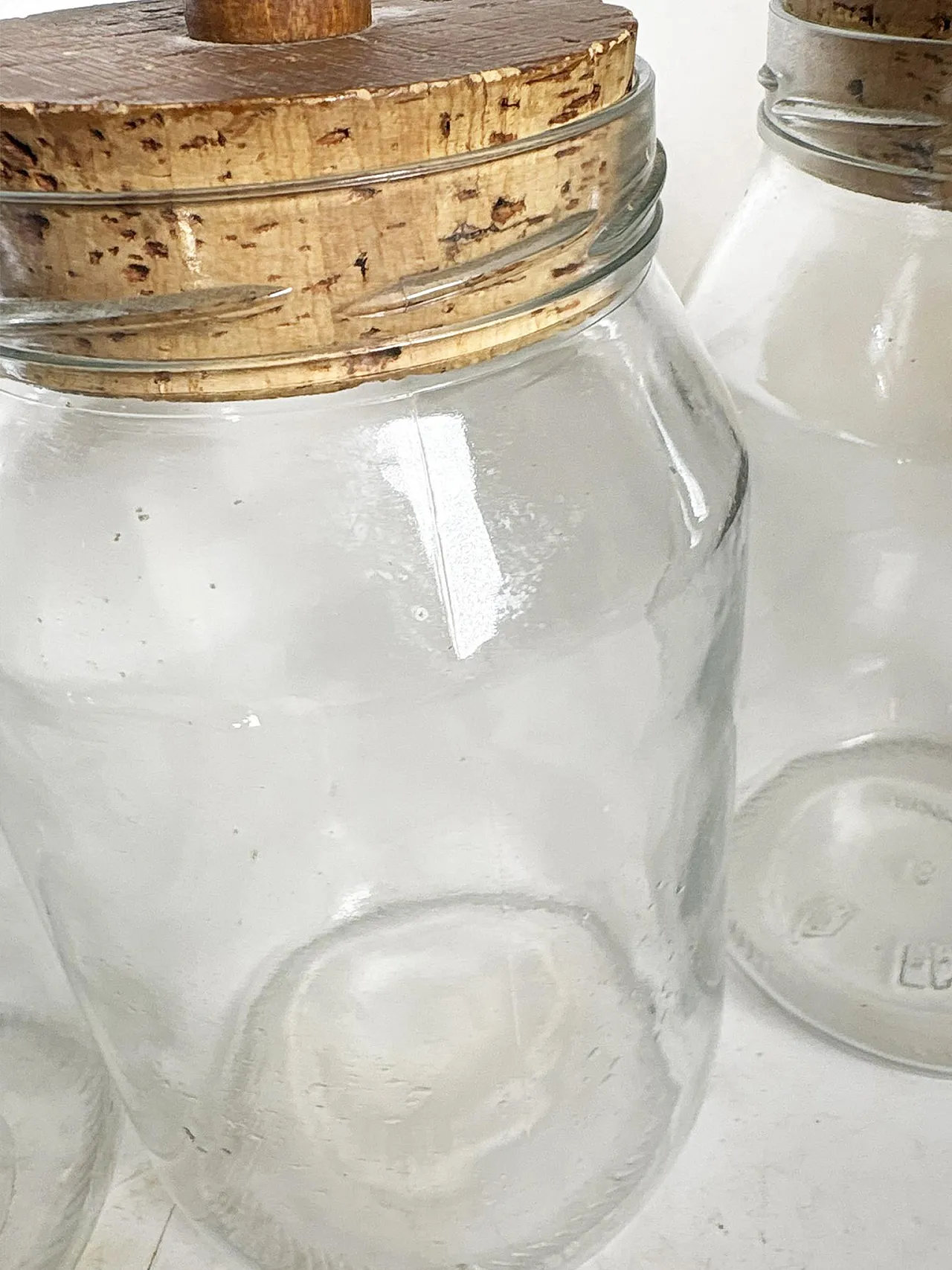 4 Barattoli di vetro con tappi di sughero, cucina decorativa, anni '50 8