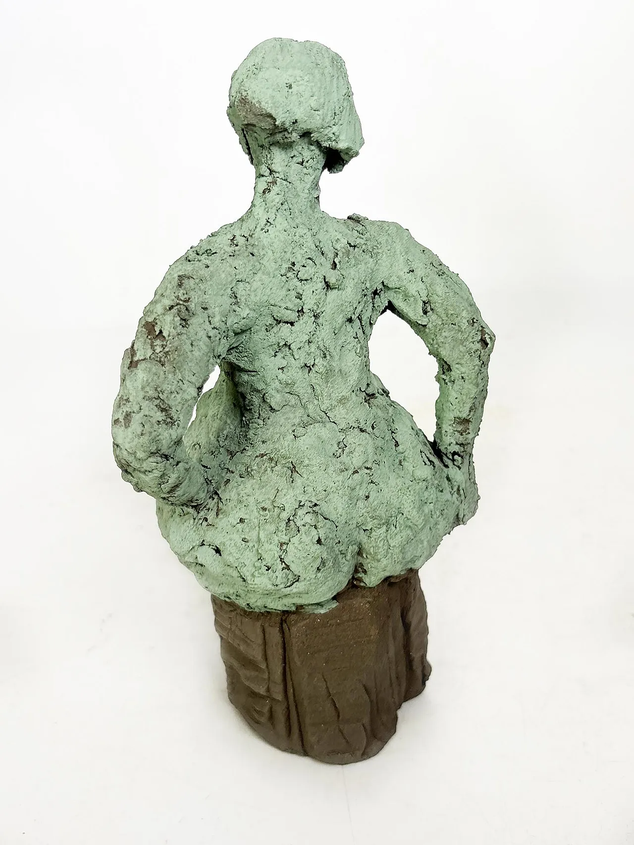 Coppia di sculture in argilla verde, anni '70 11