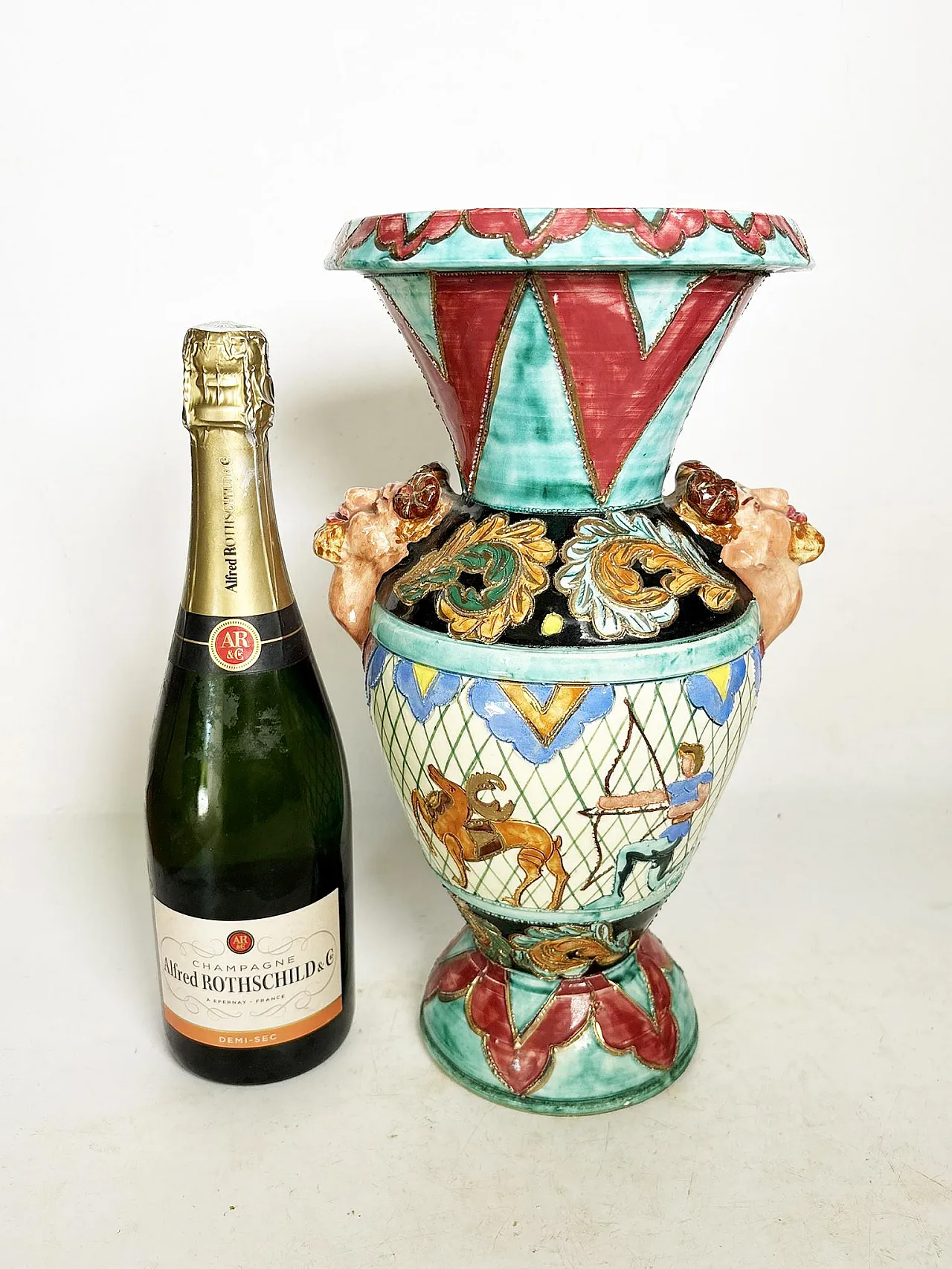 Vaso in ceramica Monaco, stile rococò, anni '70 3