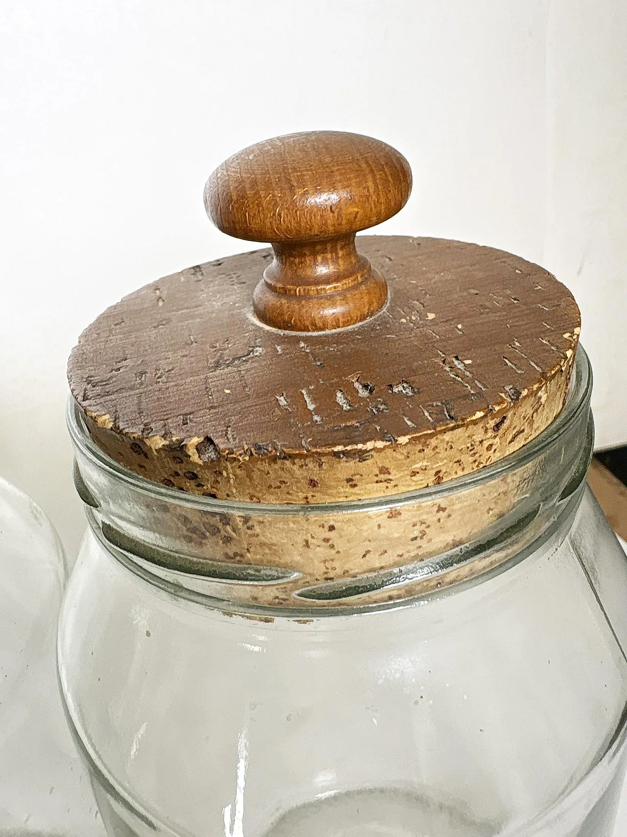 4 Barattoli di vetro con tappi di sughero, cucina decorativa, anni '50 9