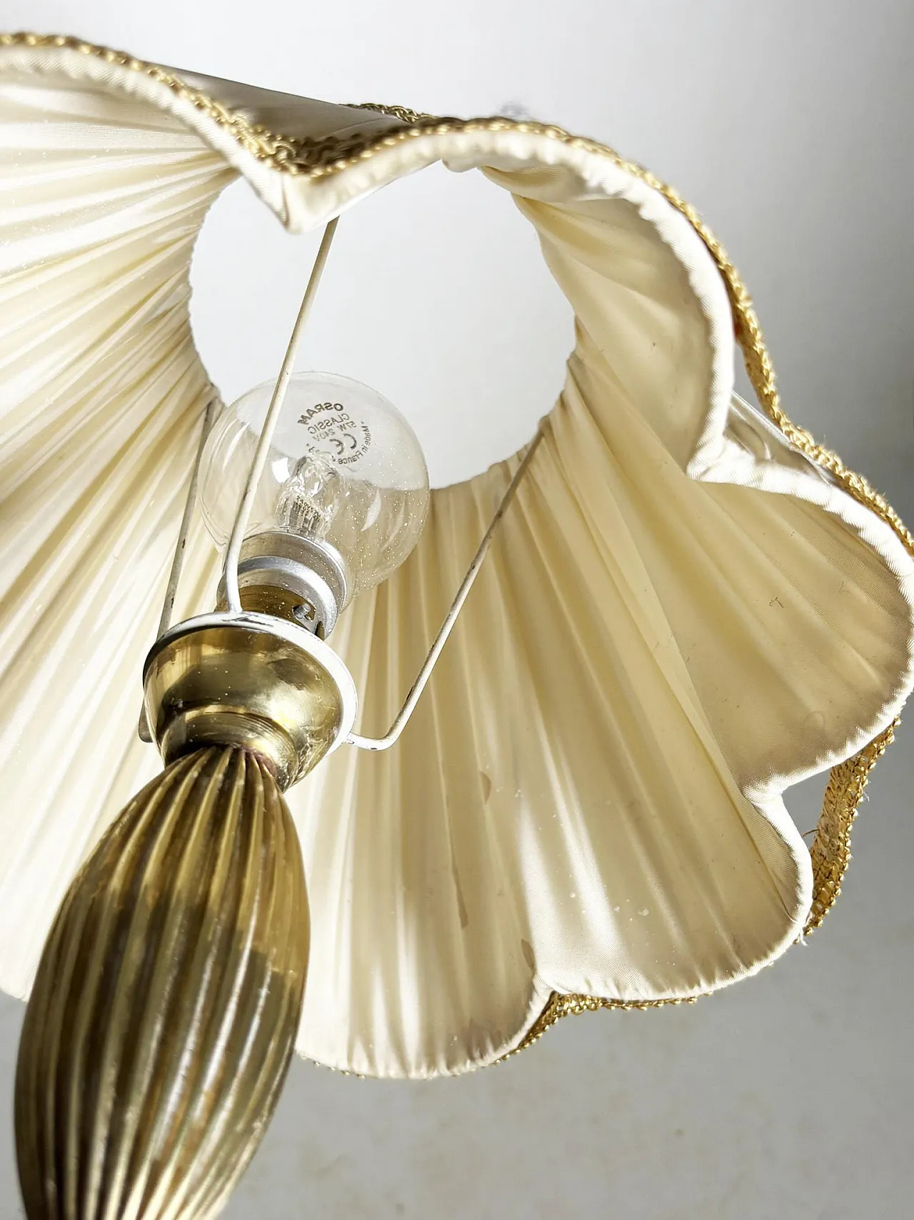Lampada da tavolo in ottone con paralume Art Nouveau, anni '20 13