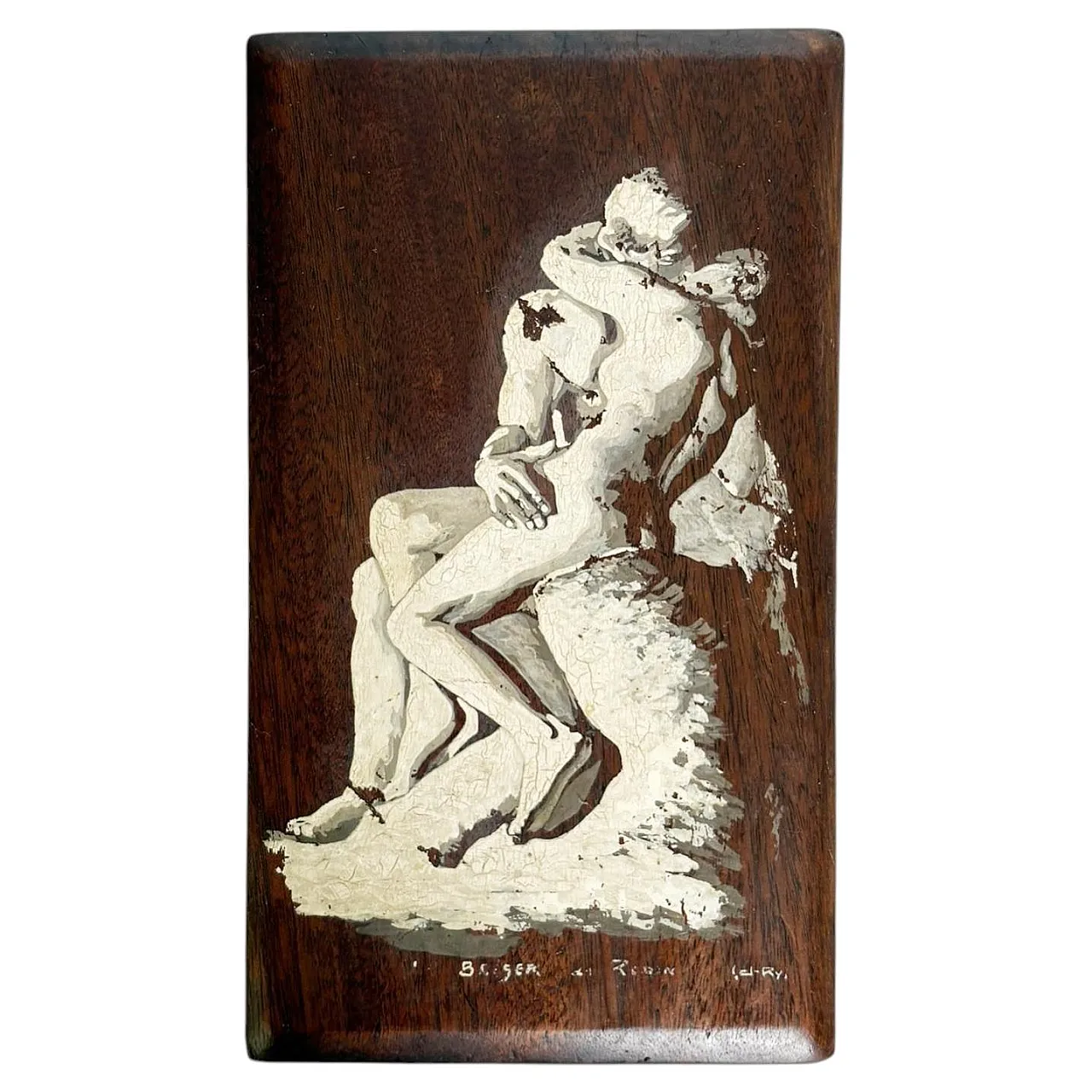 Pittura su pannello di legno, Schizzo di un soggetto di Rodin, '900 1