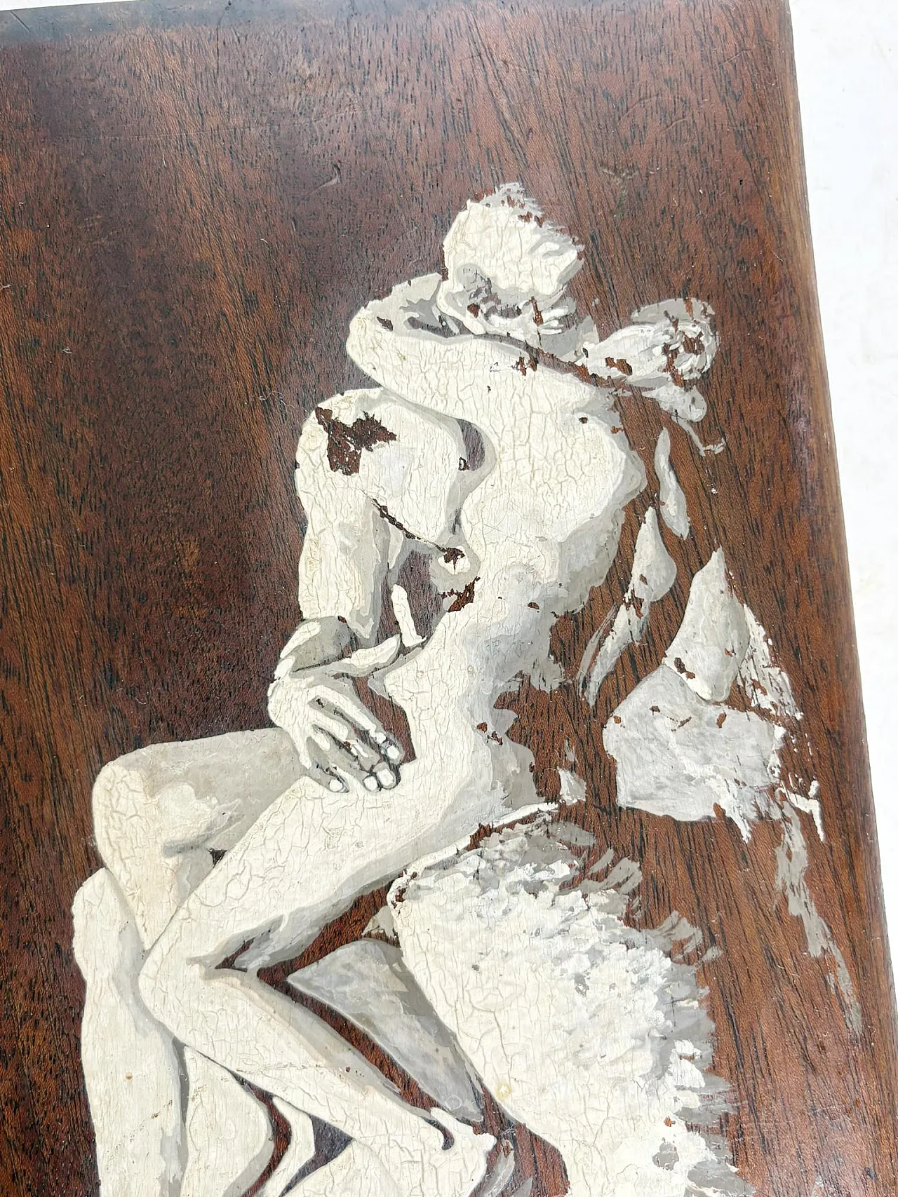 Pittura su pannello di legno, Schizzo di un soggetto di Rodin, '900 4