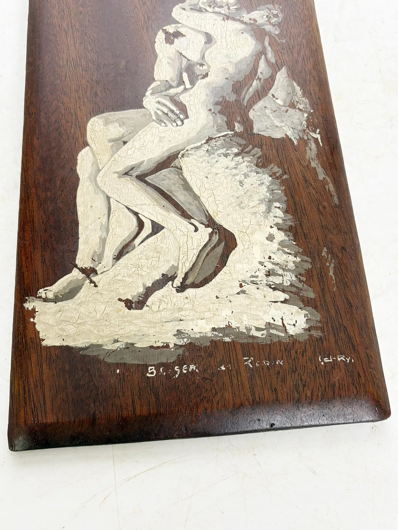 Pittura su pannello di legno, Schizzo di un soggetto di Rodin, '900 5