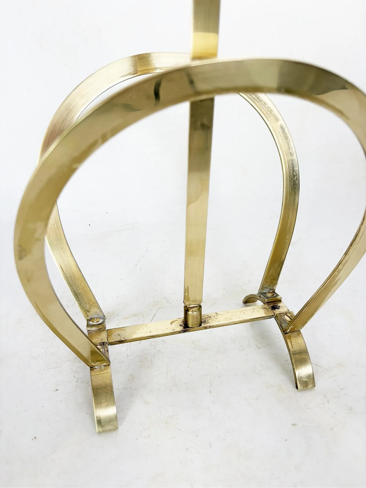 Brass magazine rack with horse detail, 1970s 6
