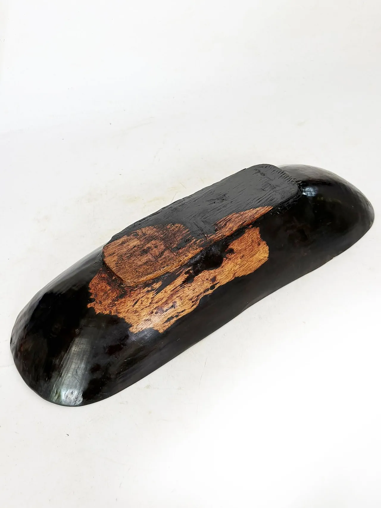Cesto di frutta in legno con patina antica, anni '60 5