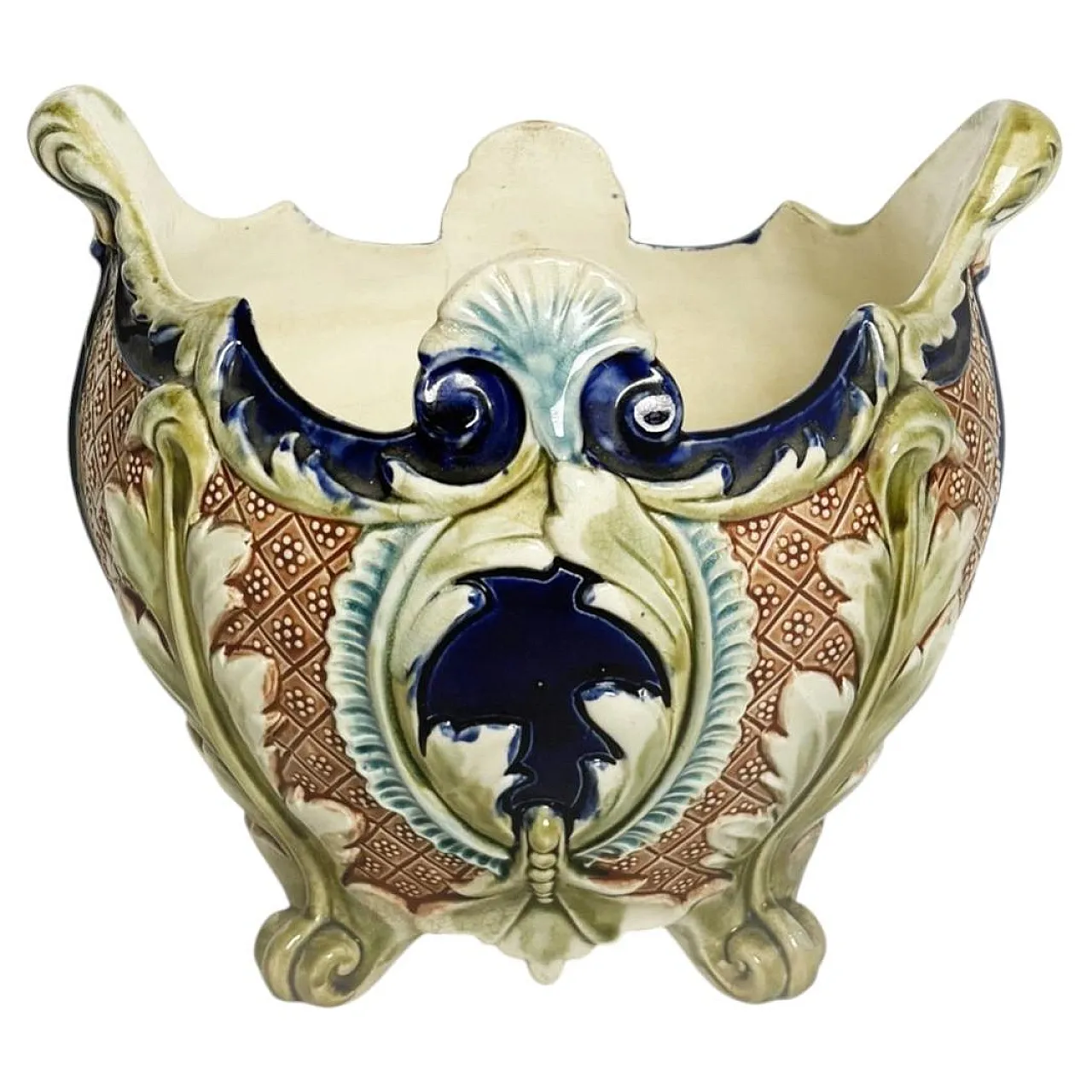 Majolica ceramic planter, 19th century 1