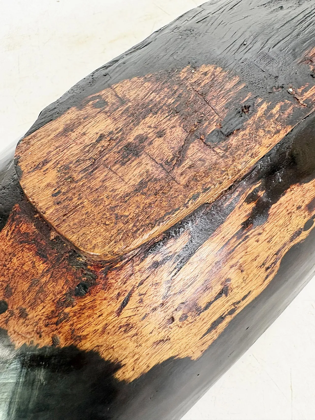 Cesto di frutta in legno con patina antica, anni '60 6
