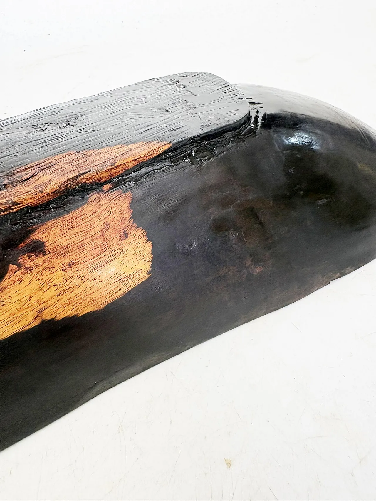 Cesto di frutta in legno con patina antica, anni '60 7