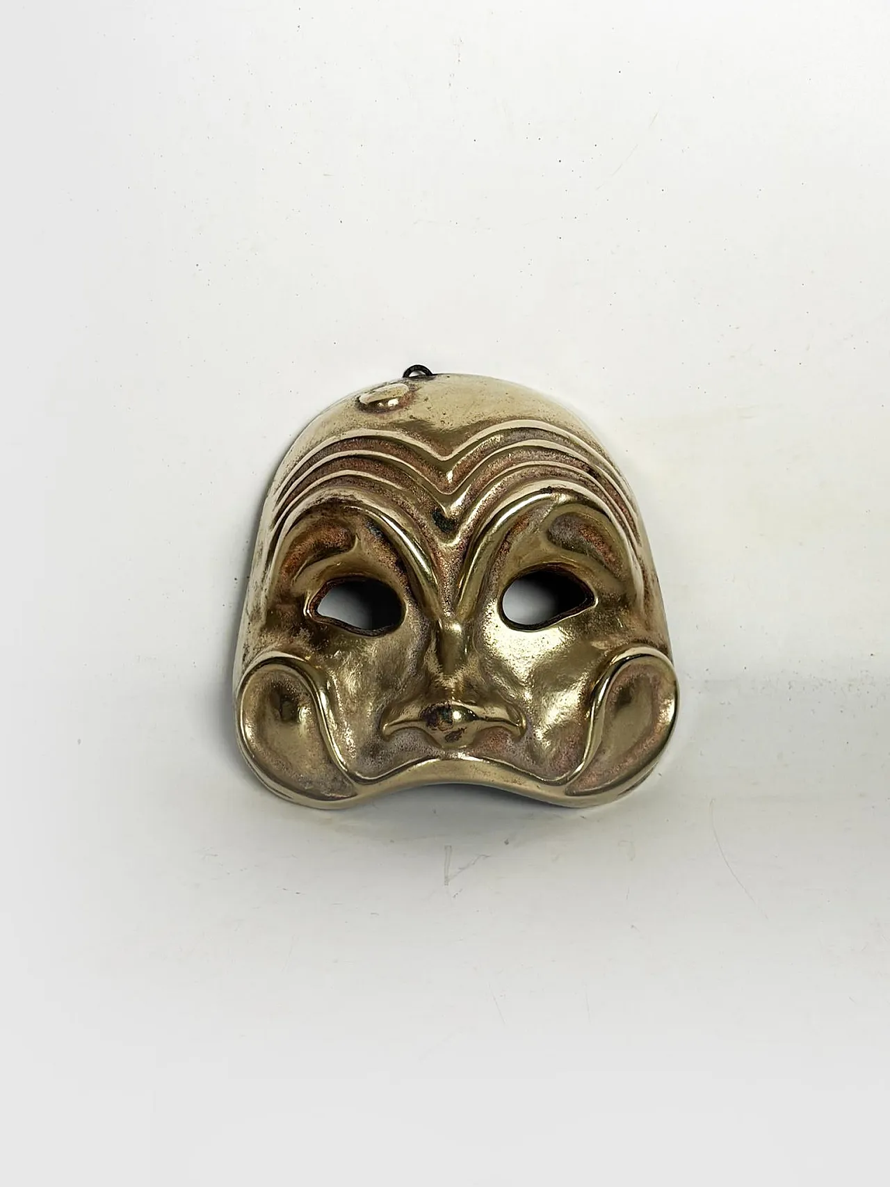 Maschera in ottone, scultura, anni '60 2