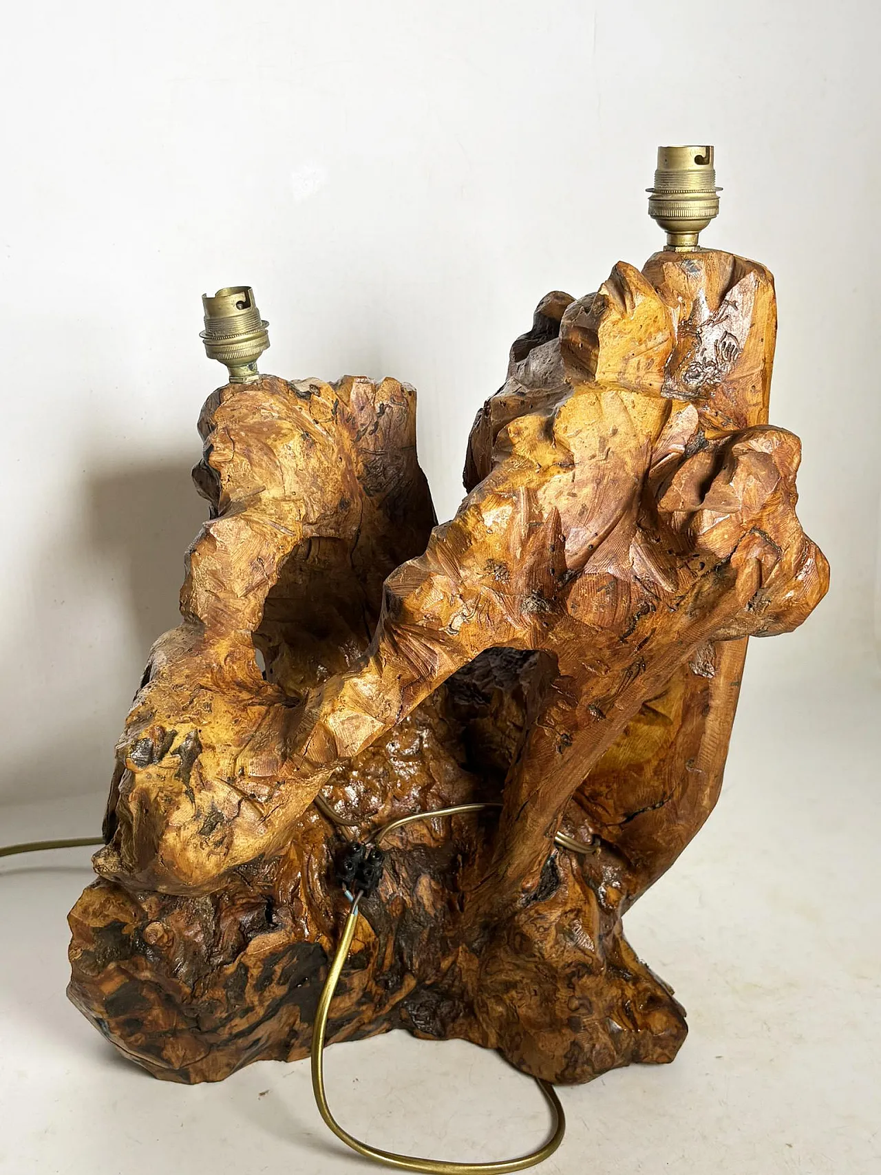Grande lampada da tavolo in legno, anni '60 11