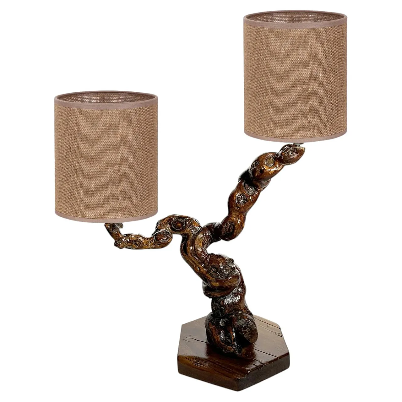 Piccola lampada da tavolo a radice, anni '50 1