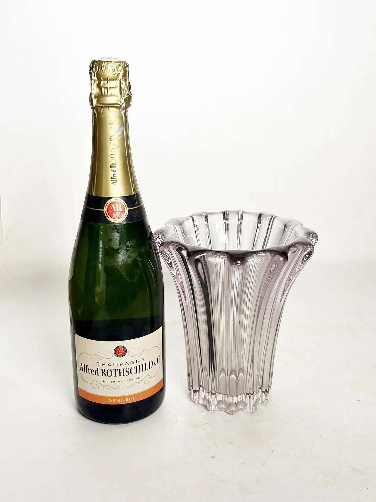 Vaso in cristallo di Pierre D'Avesn, anni '70 3