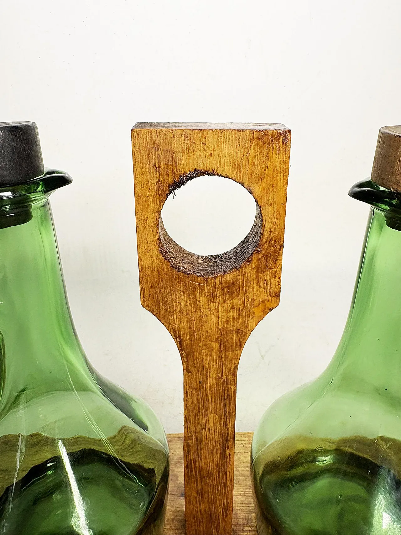 Portabottiglie per olio e aceto in legno, anni '50 6