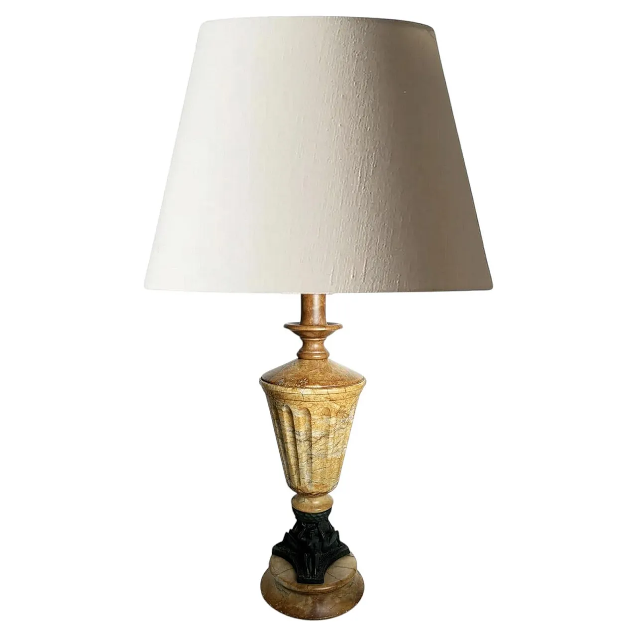 Lampada da tavolo in onice e resina, anni '80 1