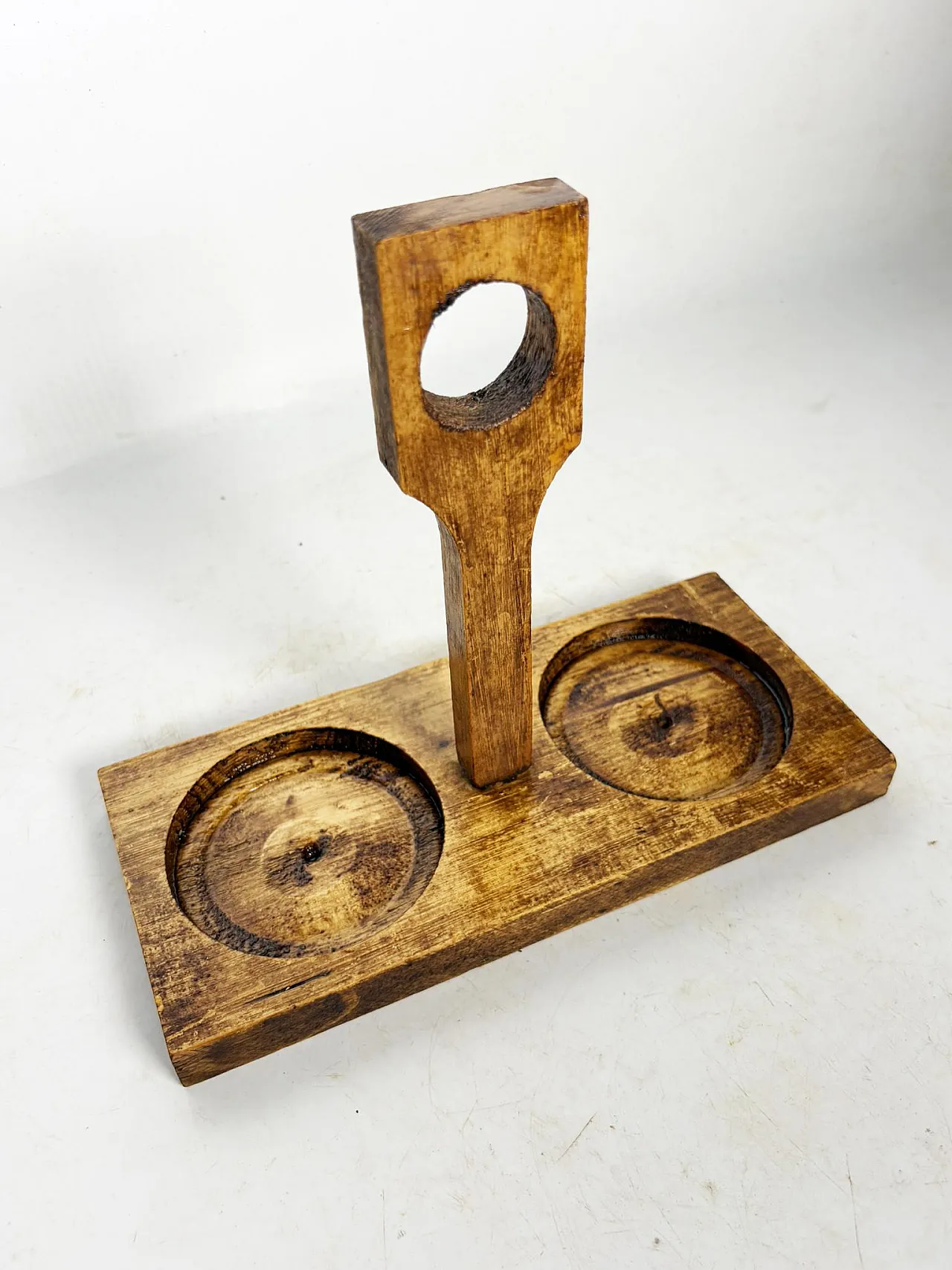 Portabottiglie per olio e aceto in legno, anni '50 8