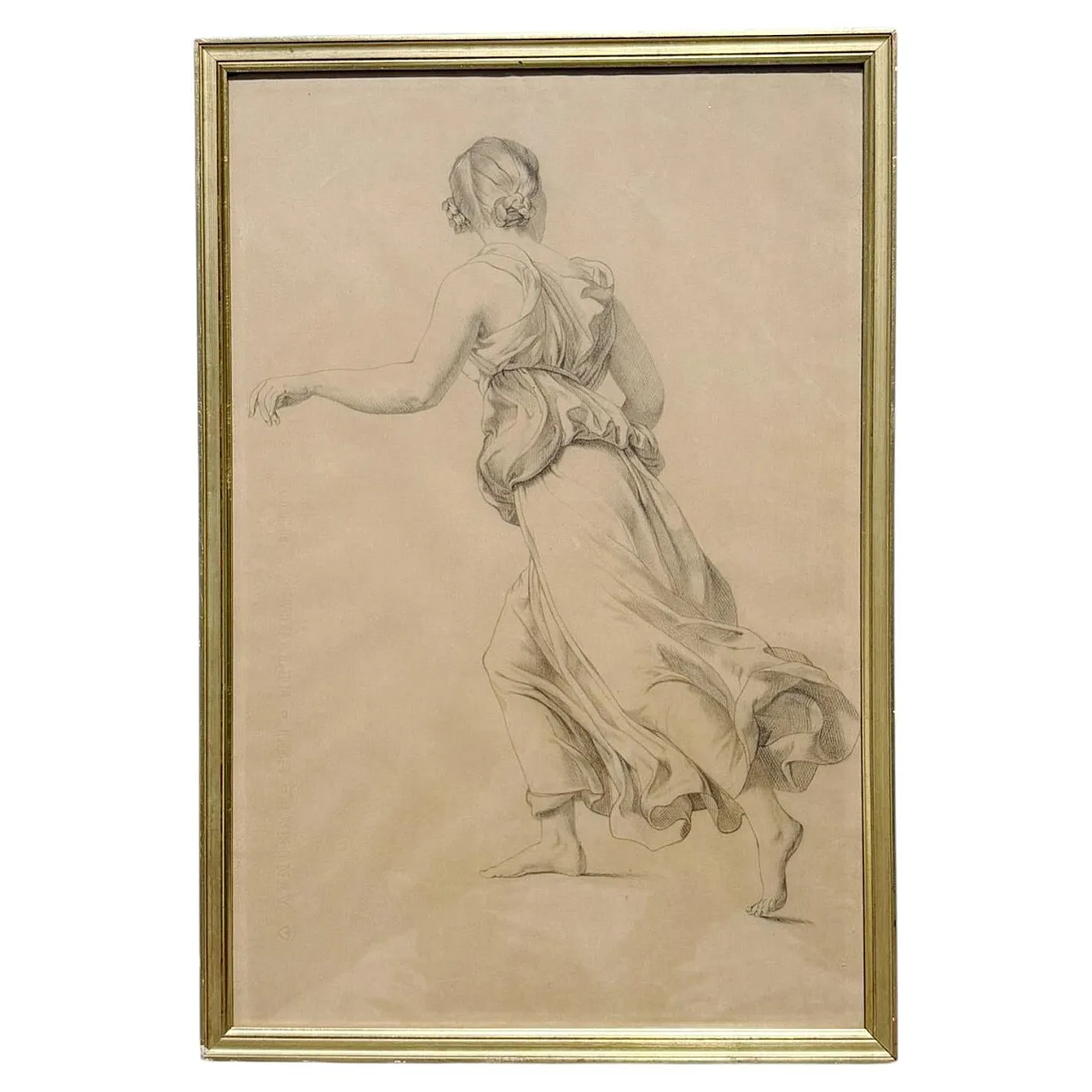 Disegno di donna incorniciato, '800 1