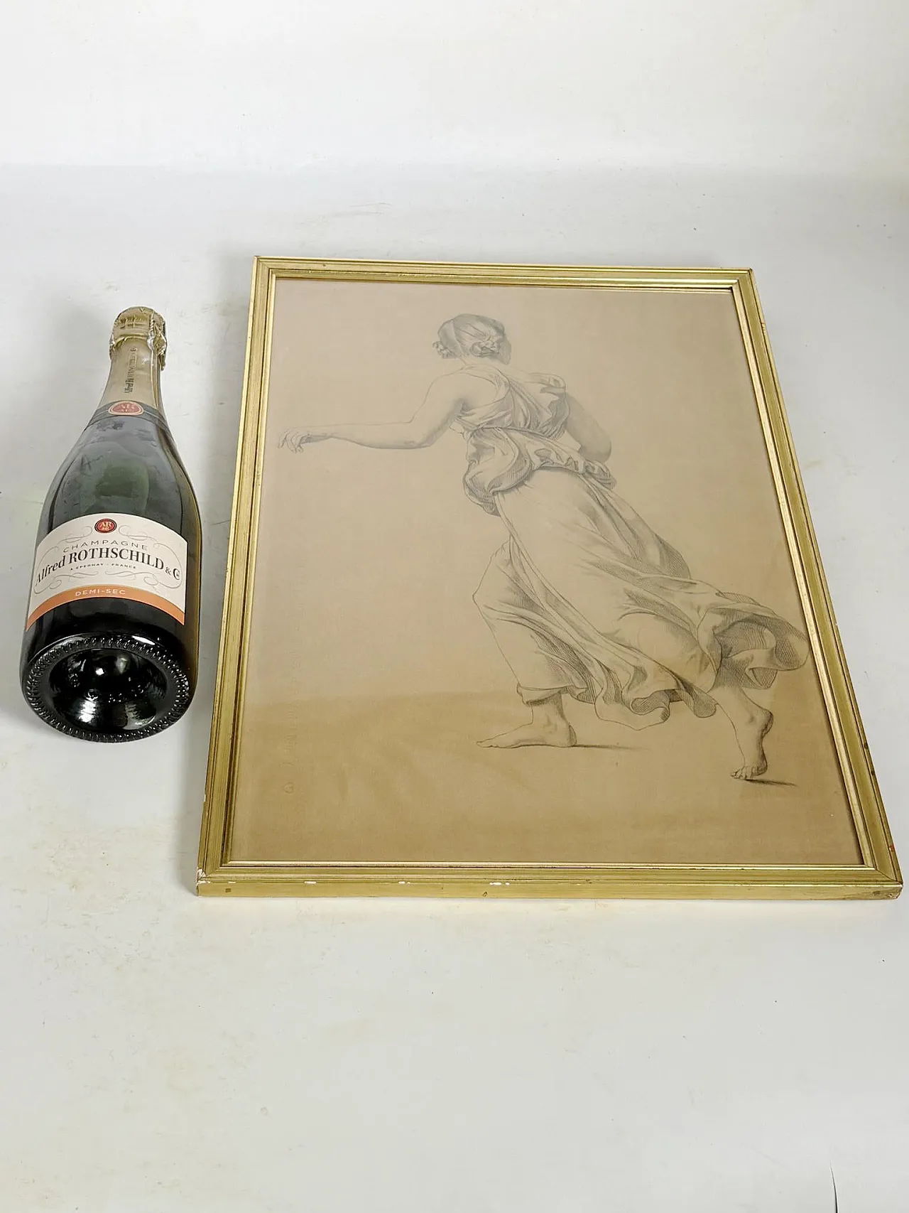 Disegno di donna incorniciato, '800 3