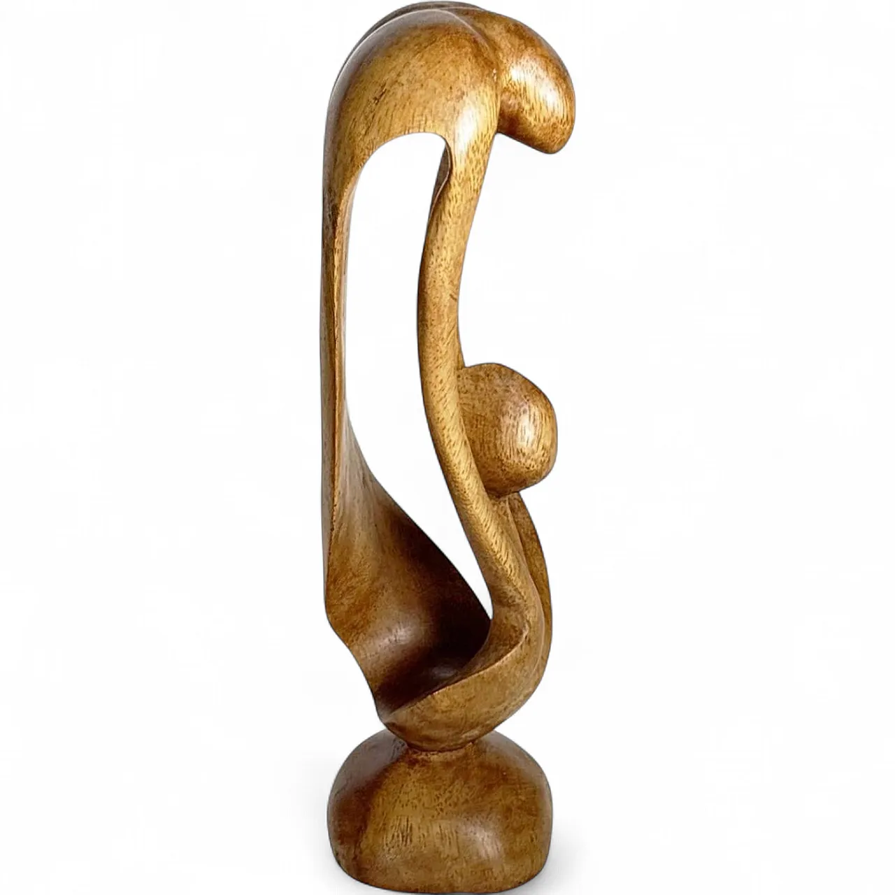 Scultura in legno raffigurante una donna e un bambino, anni '60 16