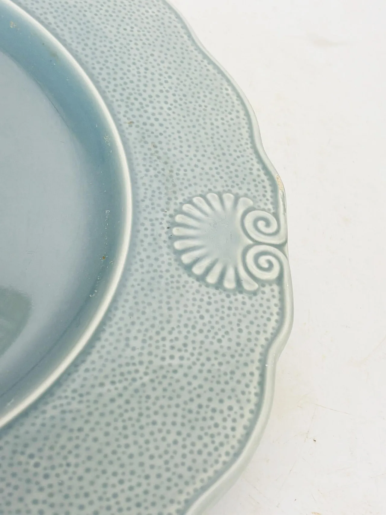 Piatto in ceramica blu, anni '70 5
