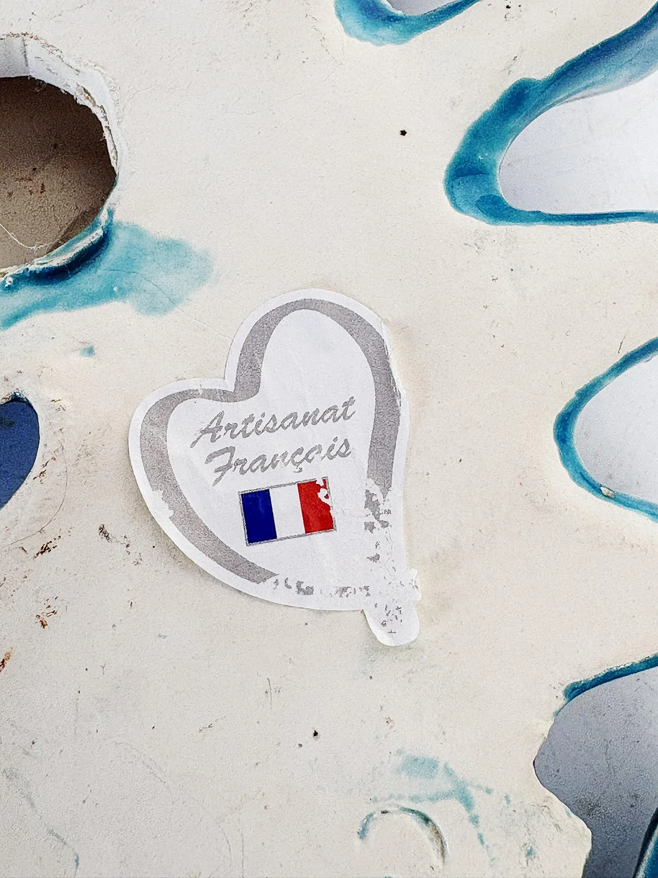 Decorazione da parete blu in ceramica smaltata, anni '70 10