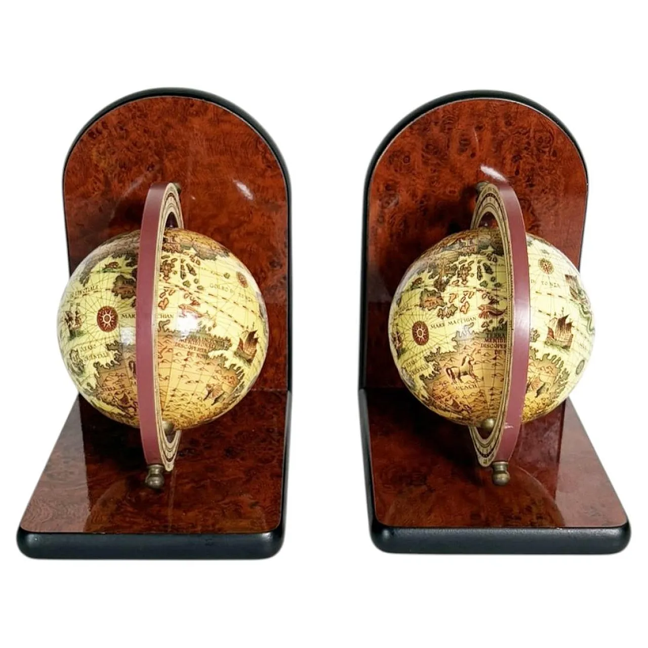 Pair of globe-shaped bookends, 1970s 1