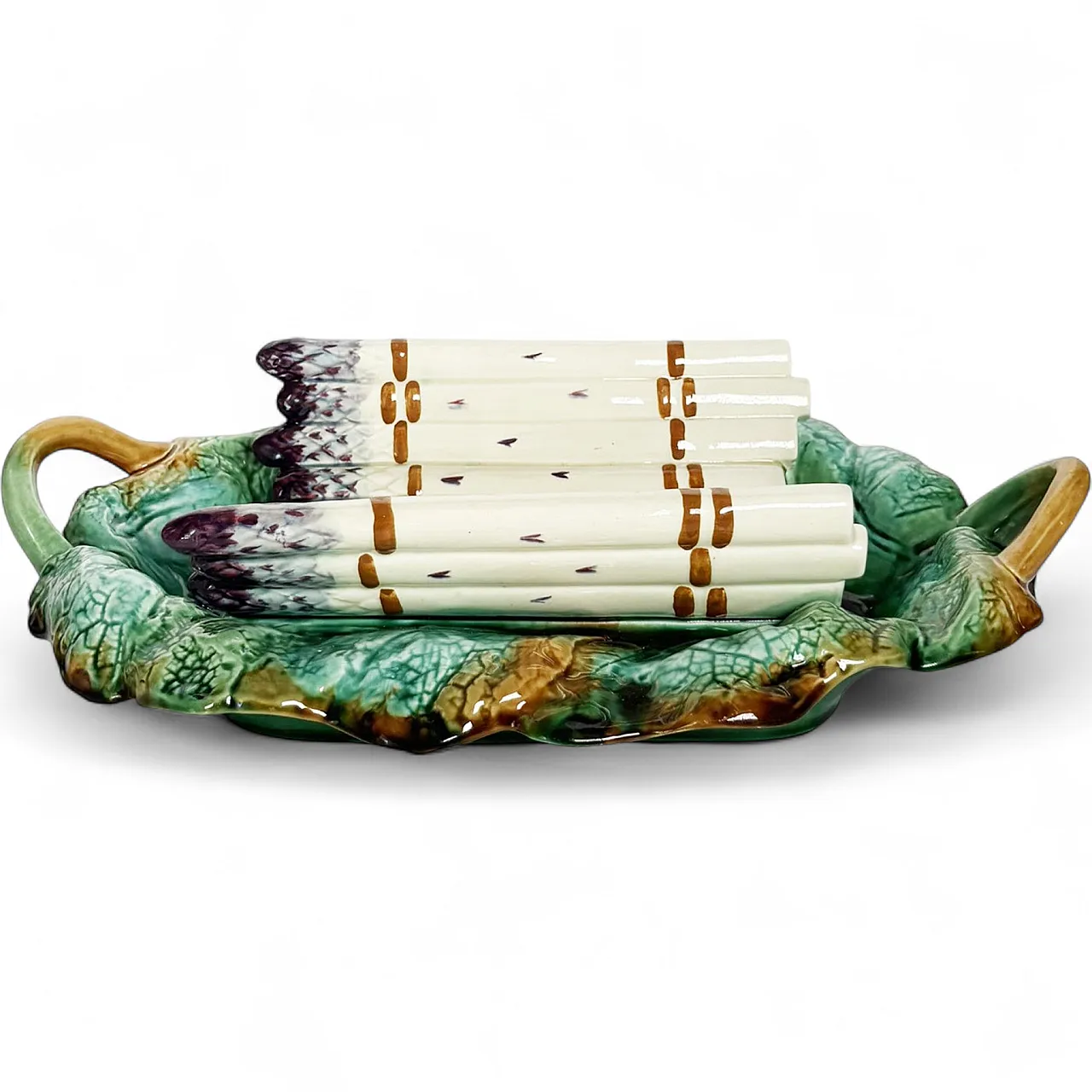 Piatto da portata per asparagi in maiolica, '800 10