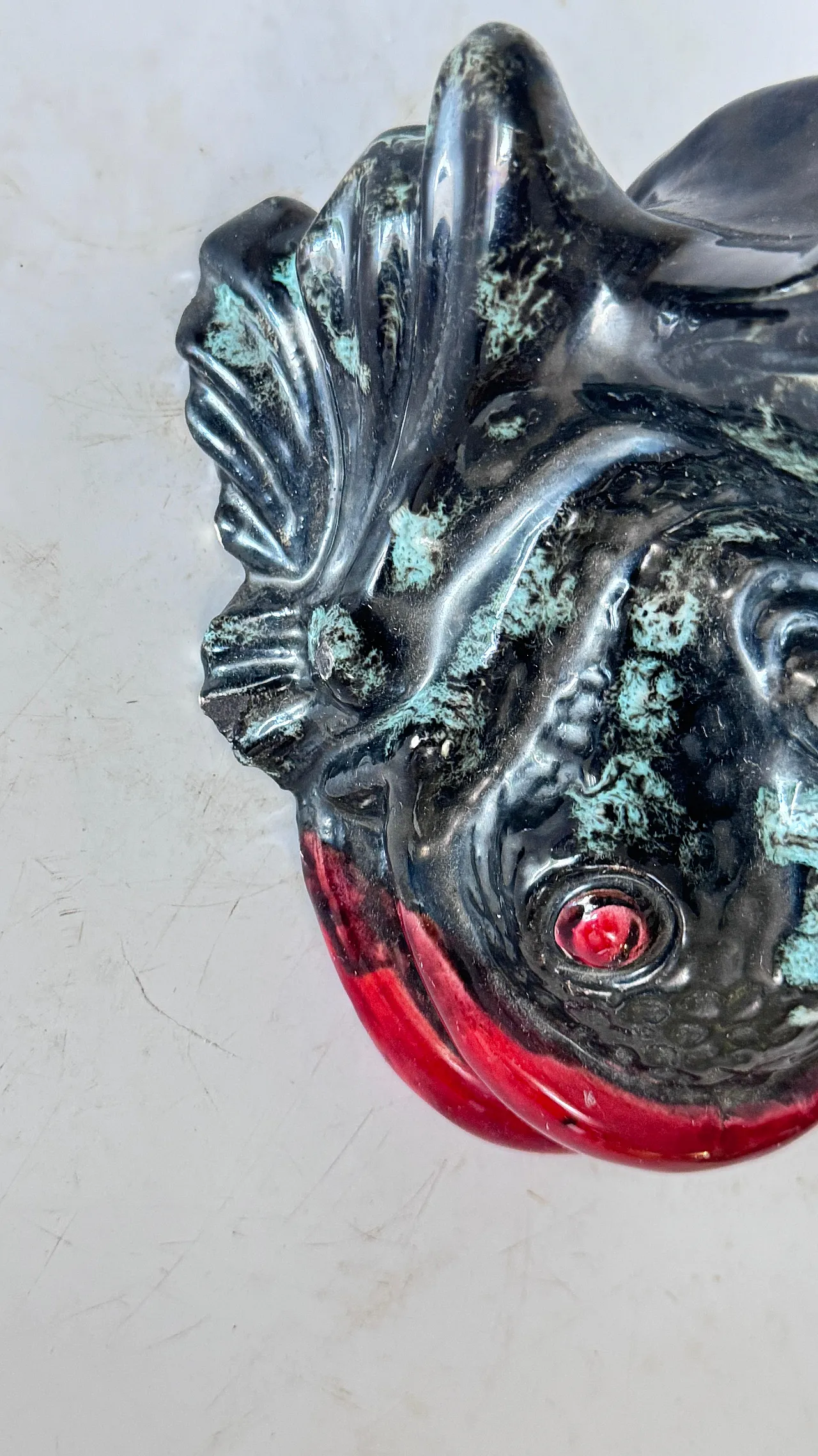 Sculptural glazed ceramic candlestick, mid-20th century 7