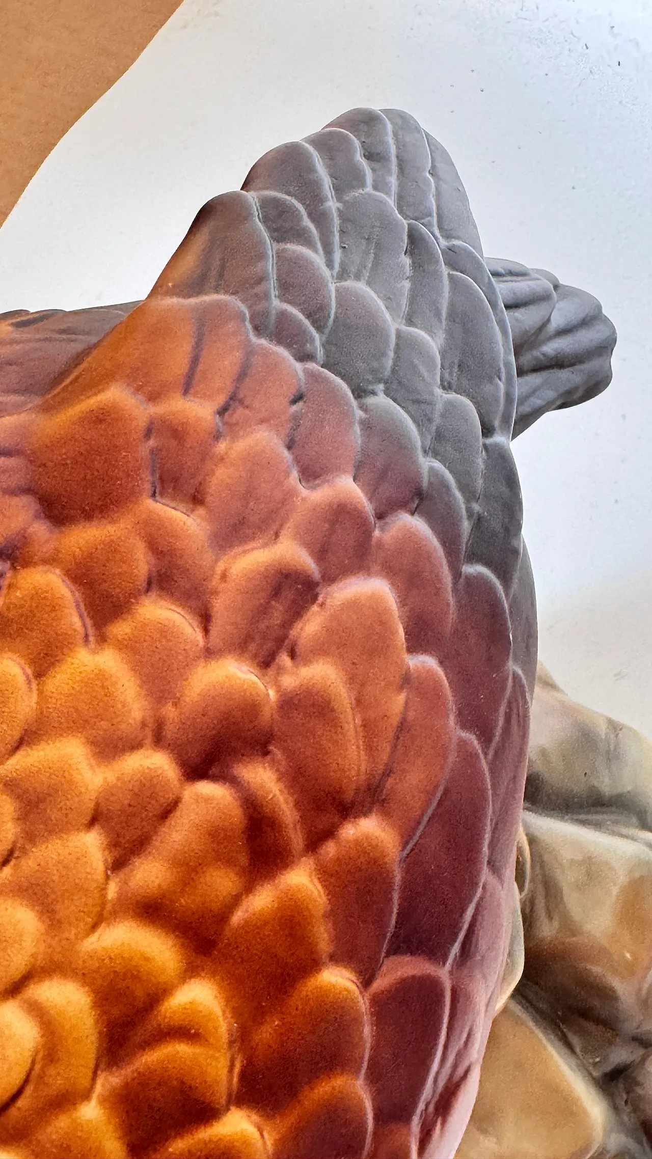 Hand-painted ceramic eagle sculpture large-scale decor, 1970s 4