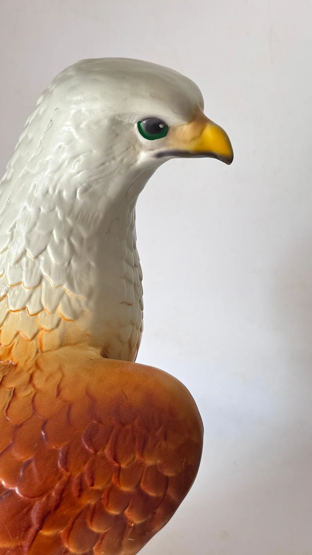 Hand-painted ceramic eagle sculpture large-scale decor, 1970s 7