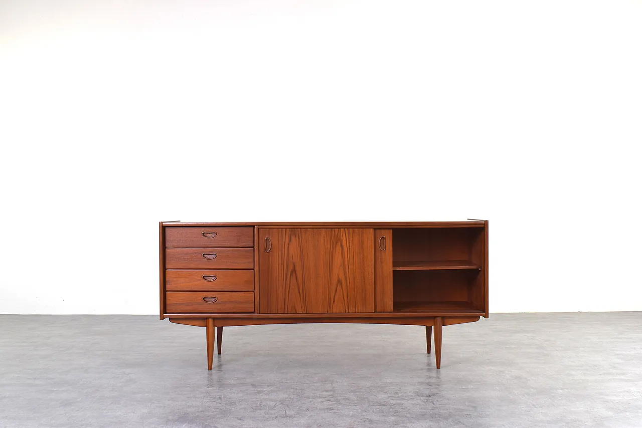 Credenza danese in teak di metà secolo, anni '60. 3