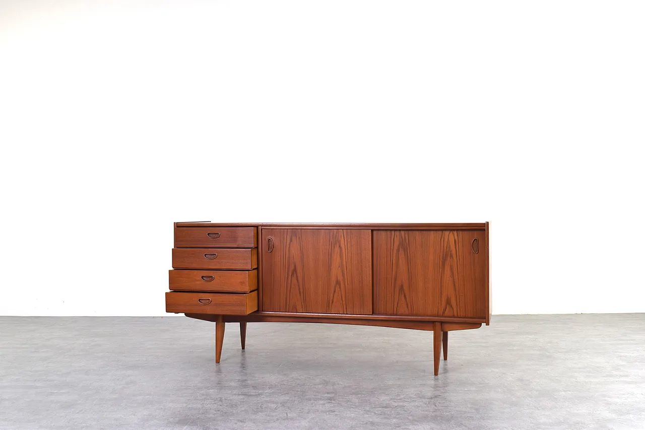 Credenza danese in teak di metà secolo, anni '60. 6