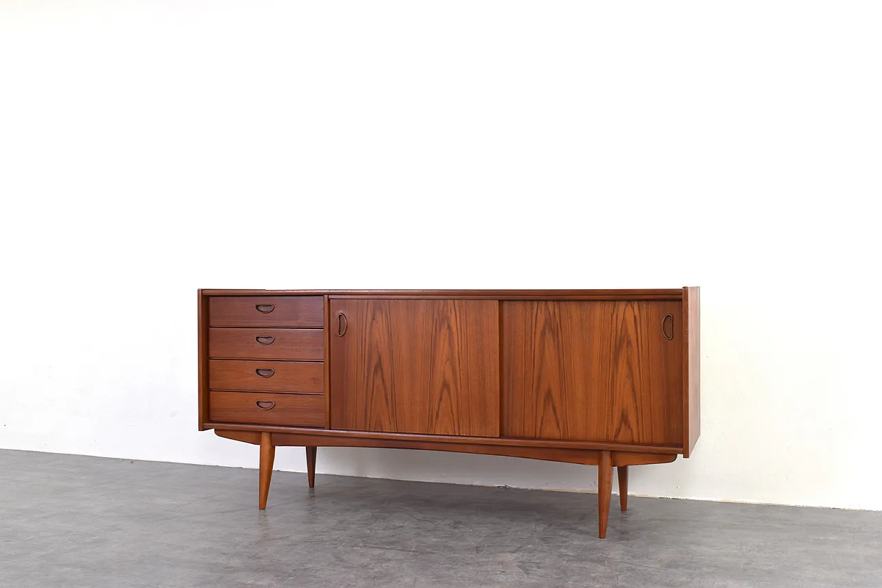Credenza danese in teak di metà secolo, anni '60. 10