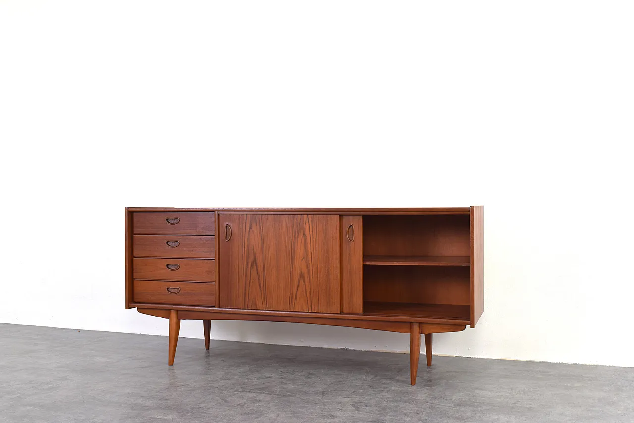 Credenza danese in teak di metà secolo, anni '60. 12