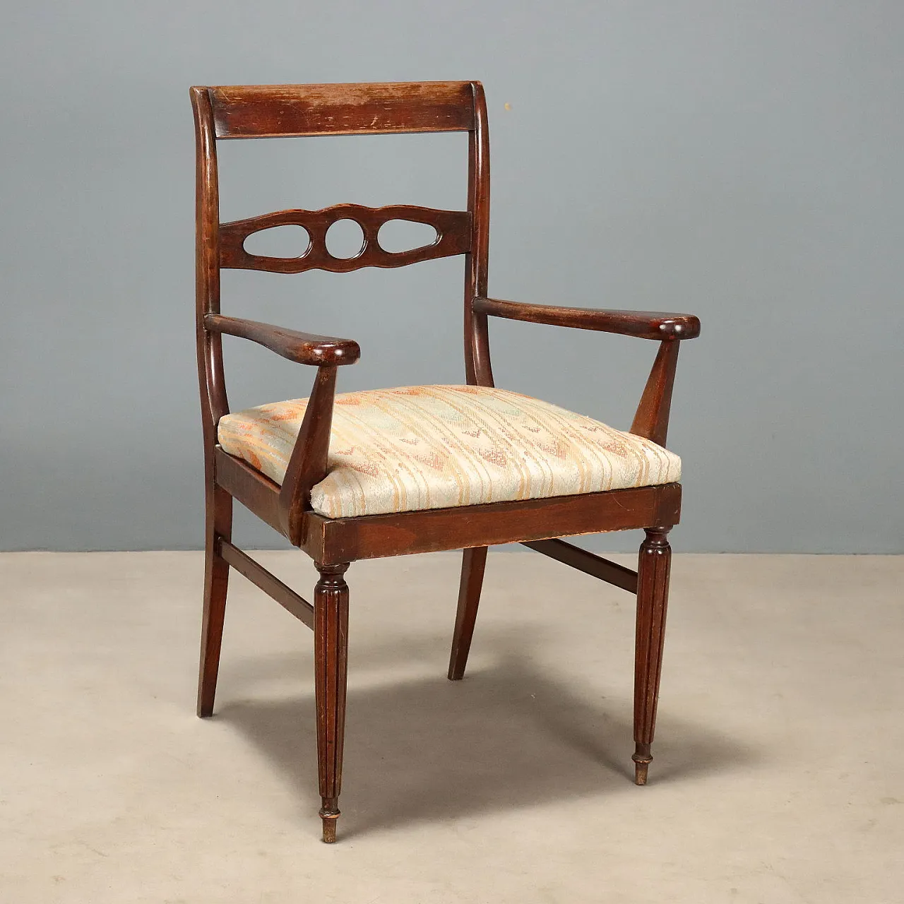 Mahogany stained beech armchair, 20th century 1